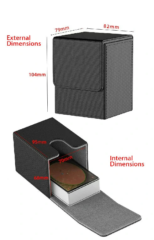 MTG Card Storage Box | PU Vertical-Insert Magnetic Case for Pokémon and Tabletop Game Card Collections