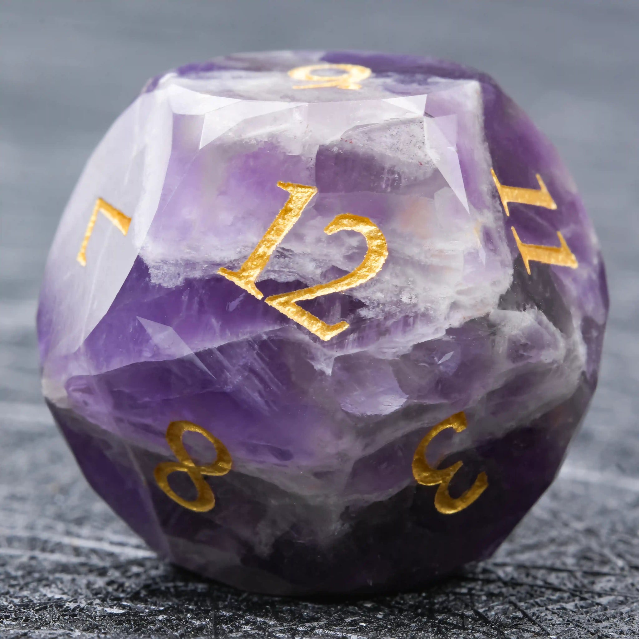 D&D Multi - Sided Engraved Natural Gemstone Dice Set - Bear Dice