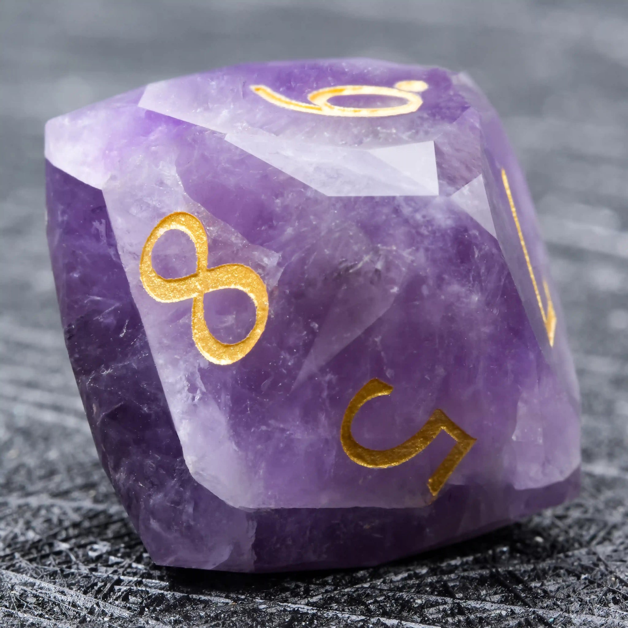 D&D Multi - Sided Engraved Natural Gemstone Dice Set - Bear Dice