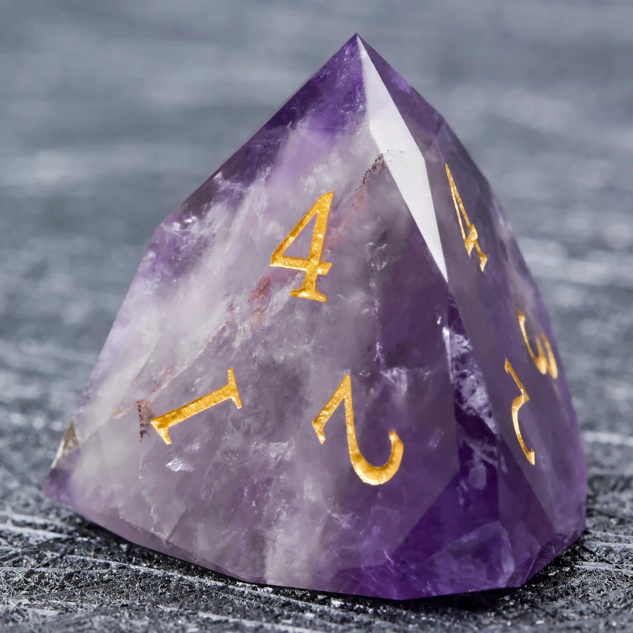 D&D Multi - Sided Engraved Natural Gemstone Dice Set - Bear Dice