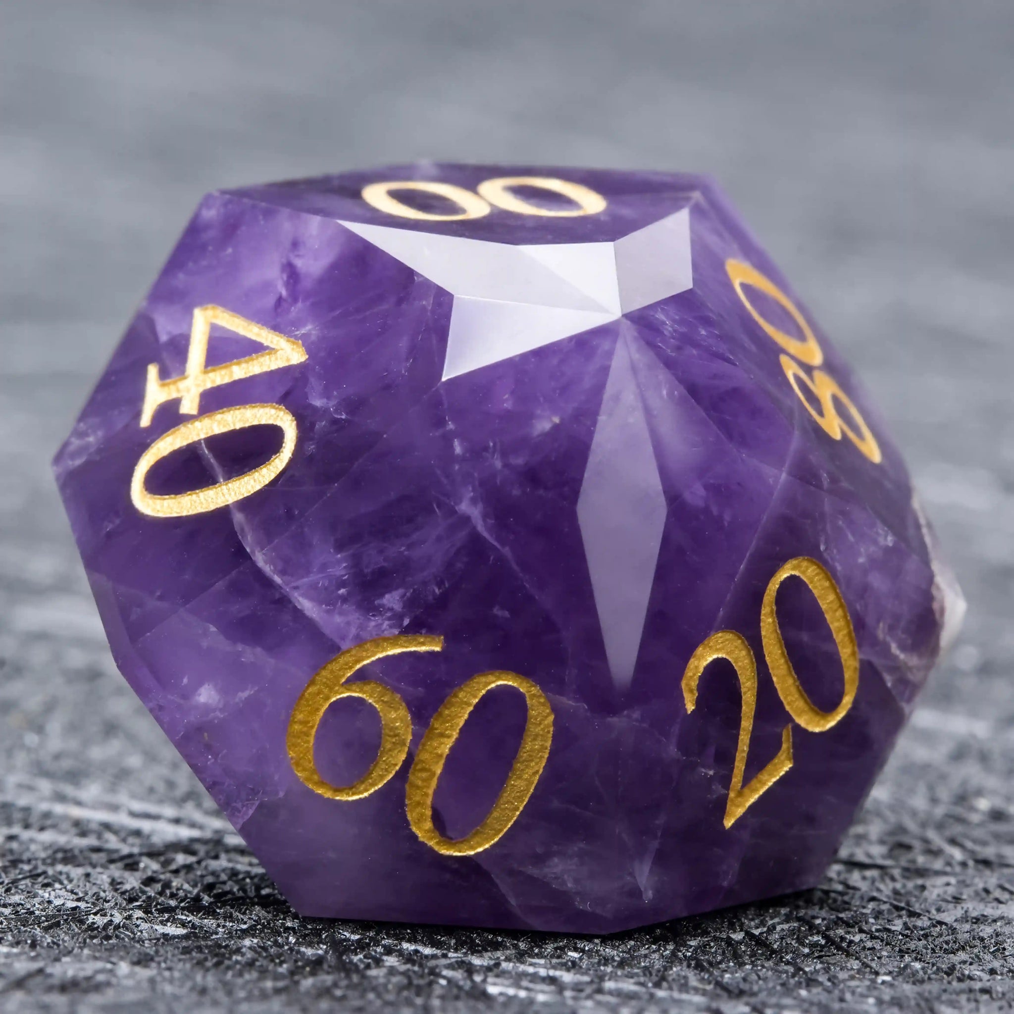 D&D Multi - Sided Engraved Natural Gemstone Dice Set - Bear Dice