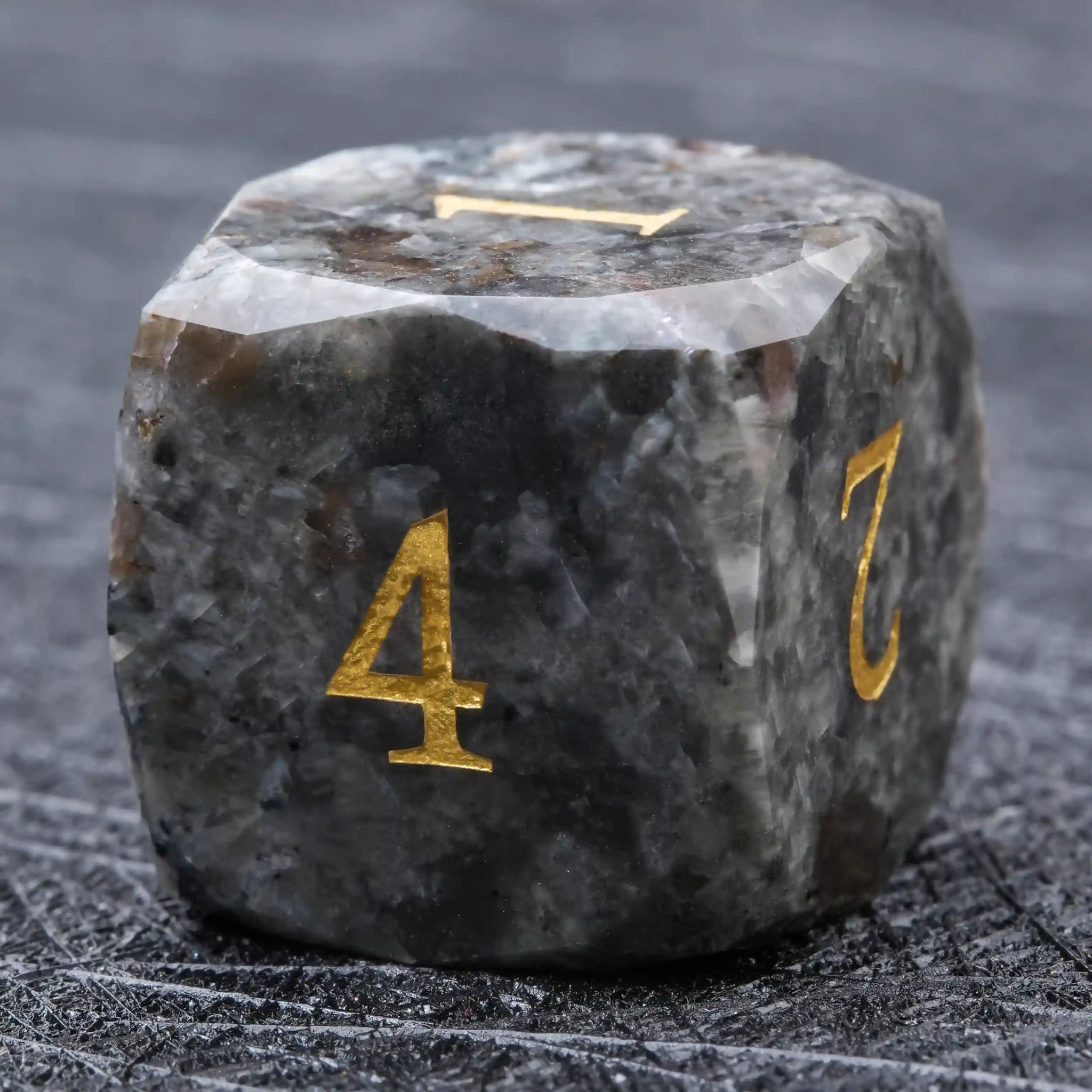 D&D Multi - Sided Engraved Natural Gemstone Dice Set - Bear Dice