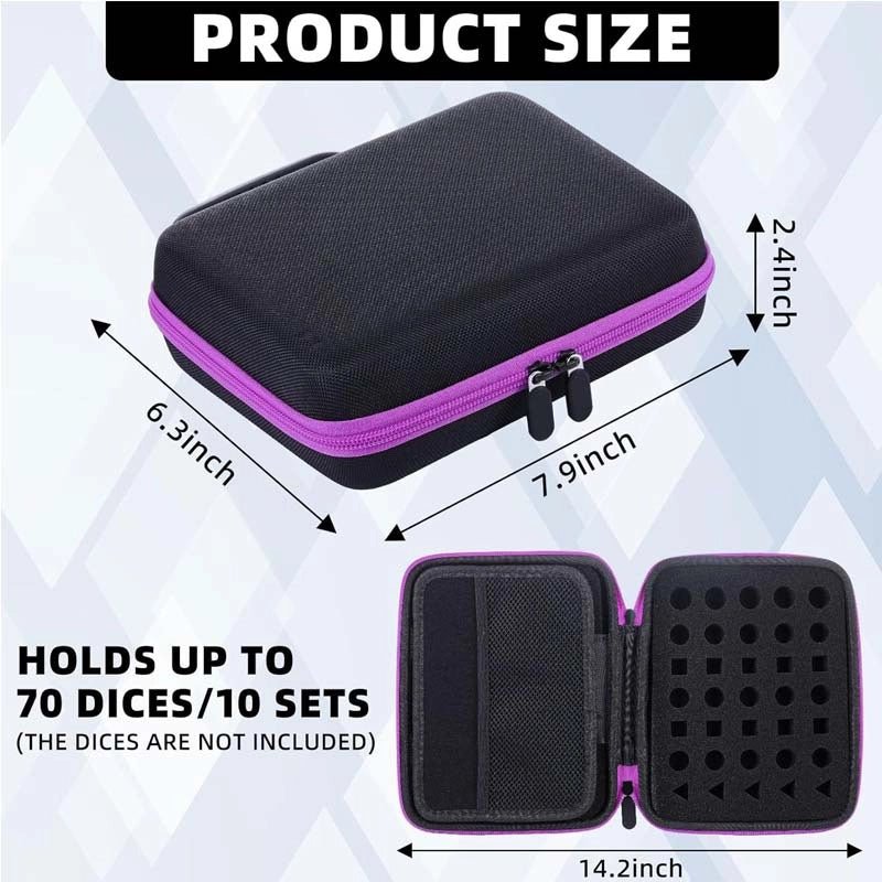 Dice Collection - DND Dice Set Storage Box + Zippered Dice Case + Logo Badge - Bear Dice