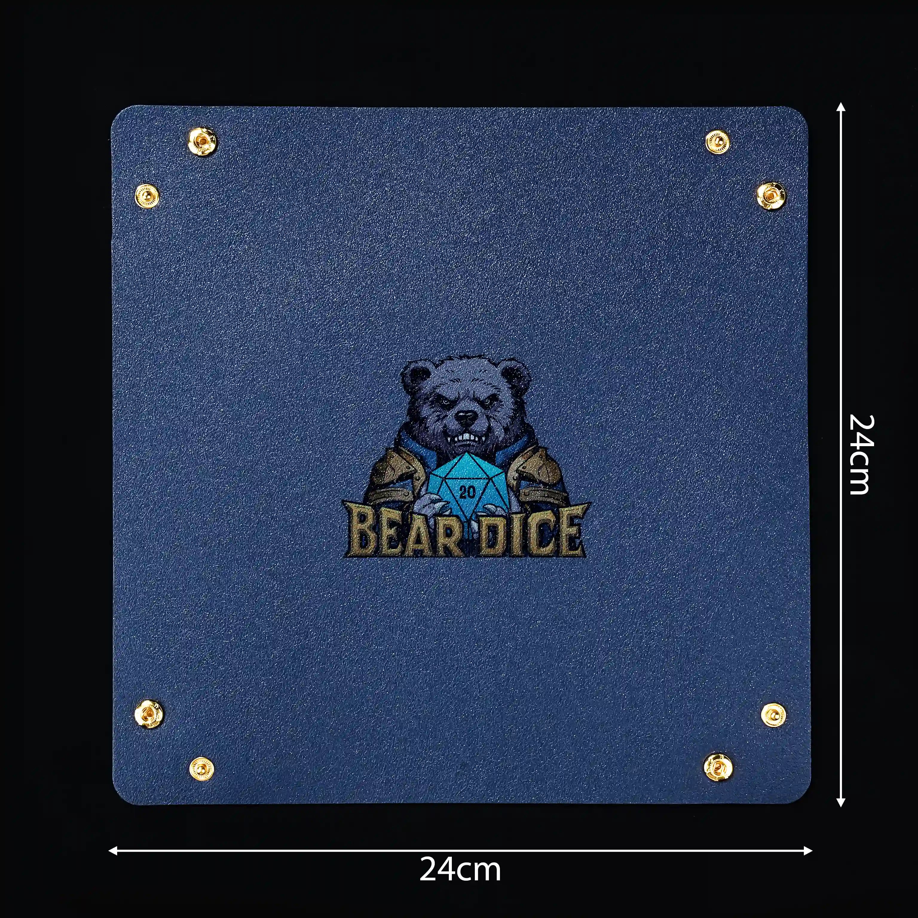 Square PU leather dice tray dimensions and size details for RPG players | BearDice