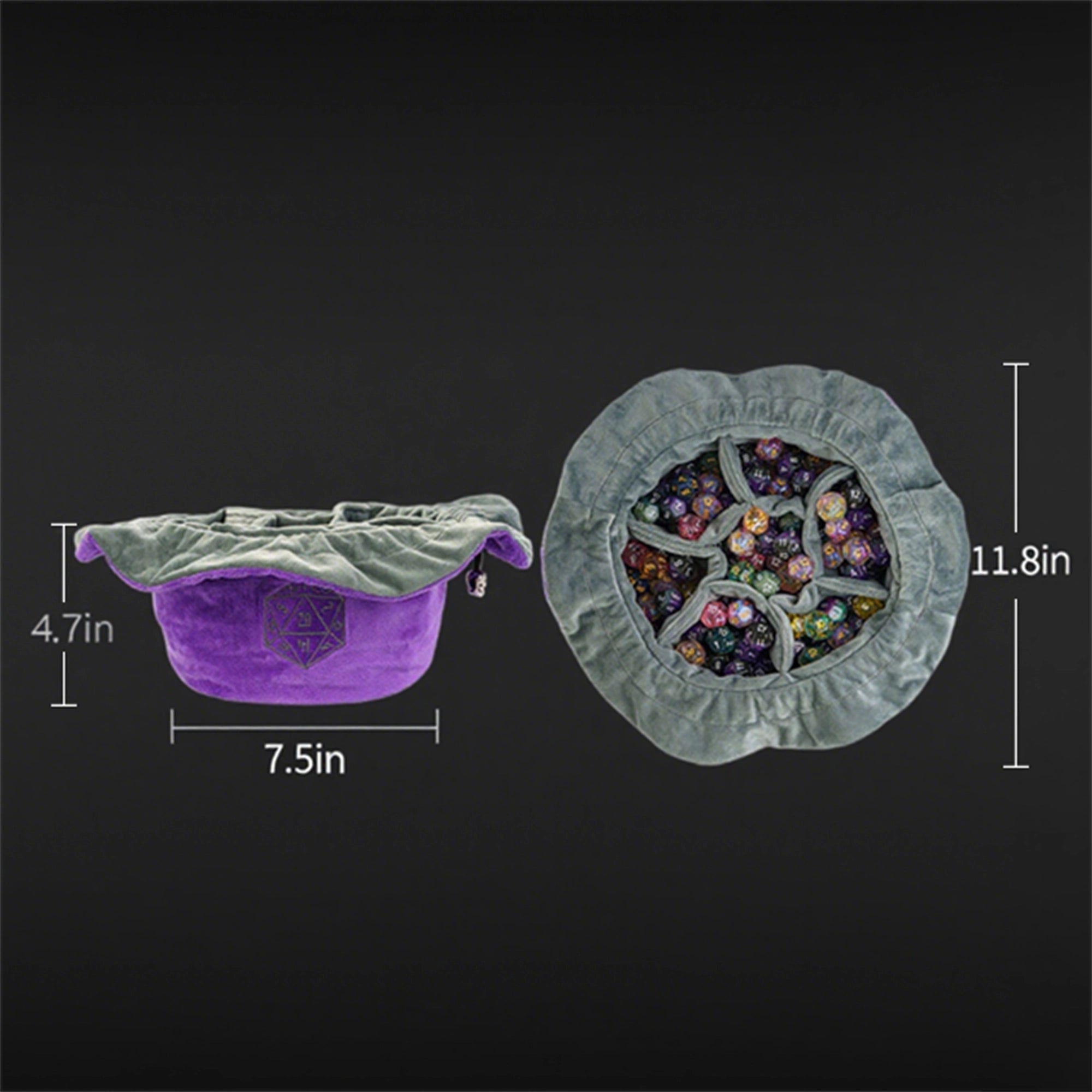 DND & COC Dice Storage Bag | Velvet Dice Bag with Drawstring - Bear Dice