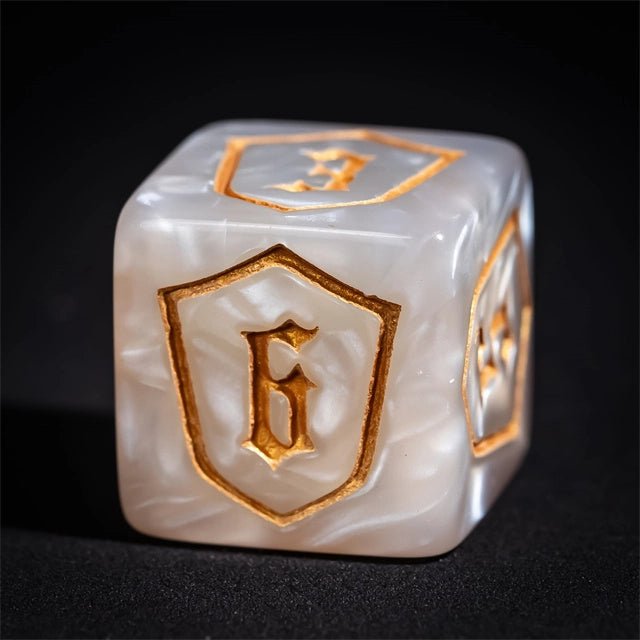 DND Dice 16mm Pearl Acrylic D6 Tabletop RPG Game Dice - Bear Dice