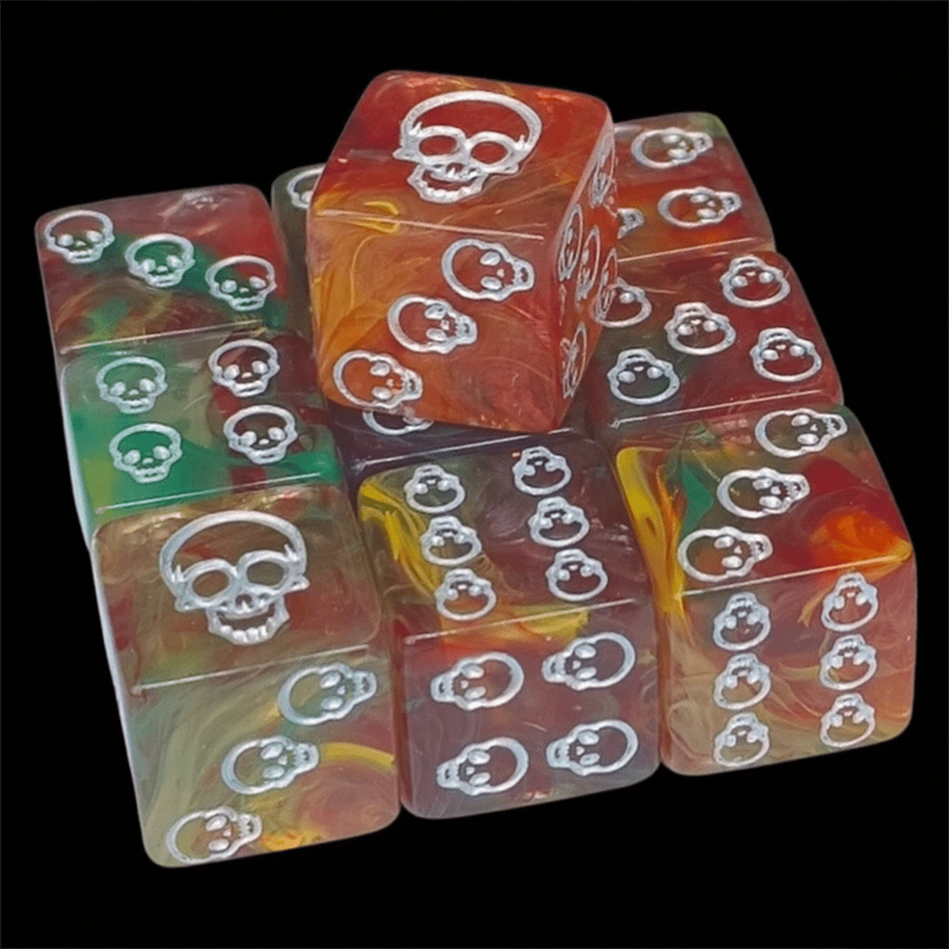 DND Dice 16mm Skull Acrylic D6 Dice Halloween RPG Board Game Dice - Bear Dice