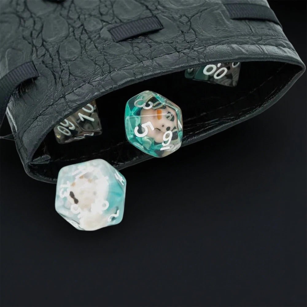 DND Dice Bag - 3D Longan Dice Bag | Crocodile Pattern Dice Bag - Suitable for Role Playing Games - Bear Dice