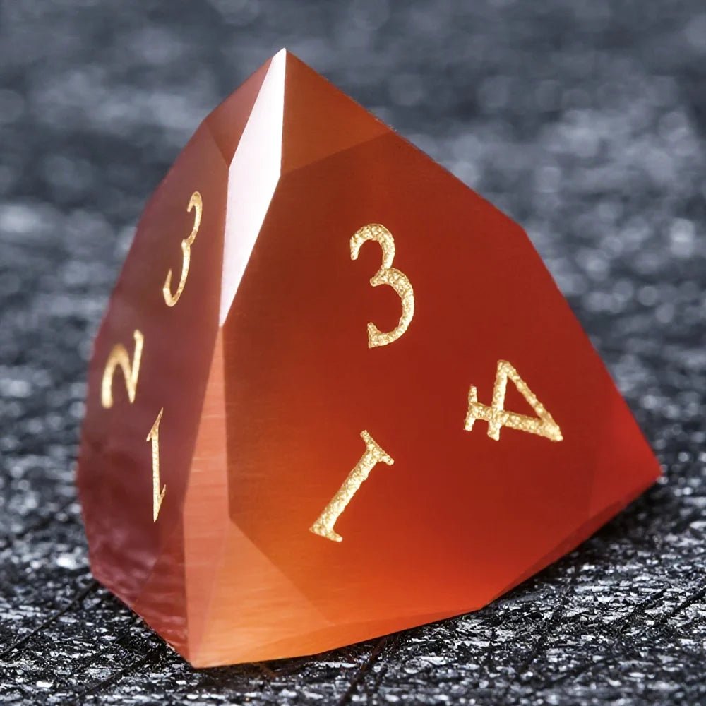 DND Dice - Crimson Glass Gem Polyhedron RPG Dice Set - Bear Dice