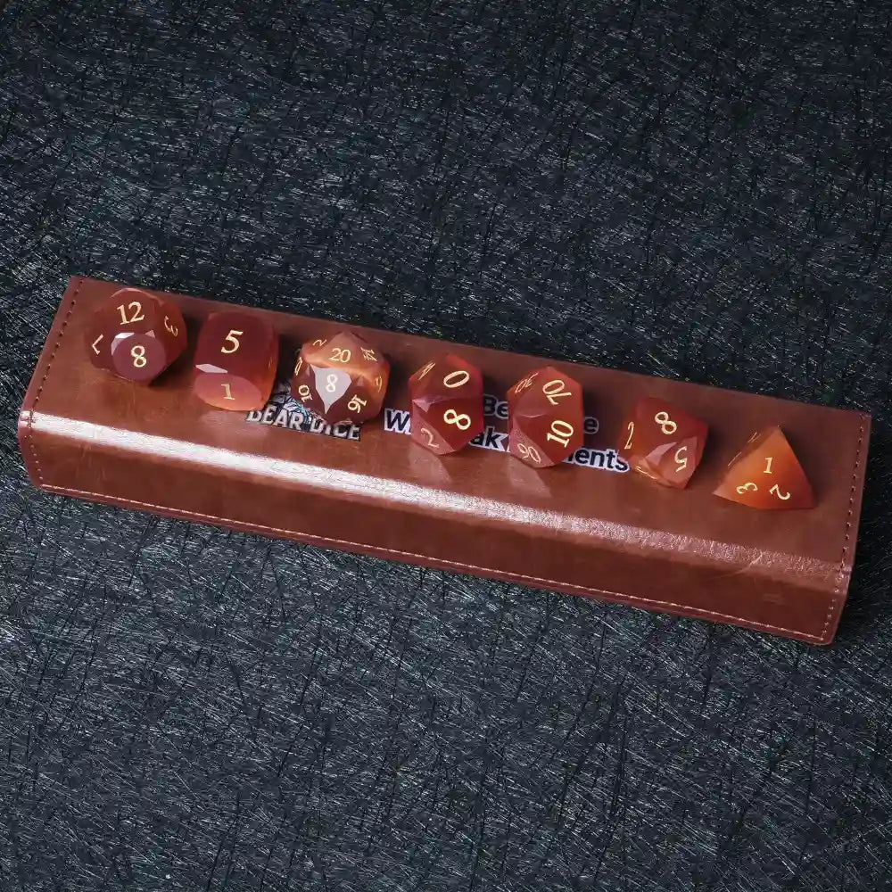 DND Dice - Crimson Glass Gem Polyhedron RPG Dice Set - Bear Dice
