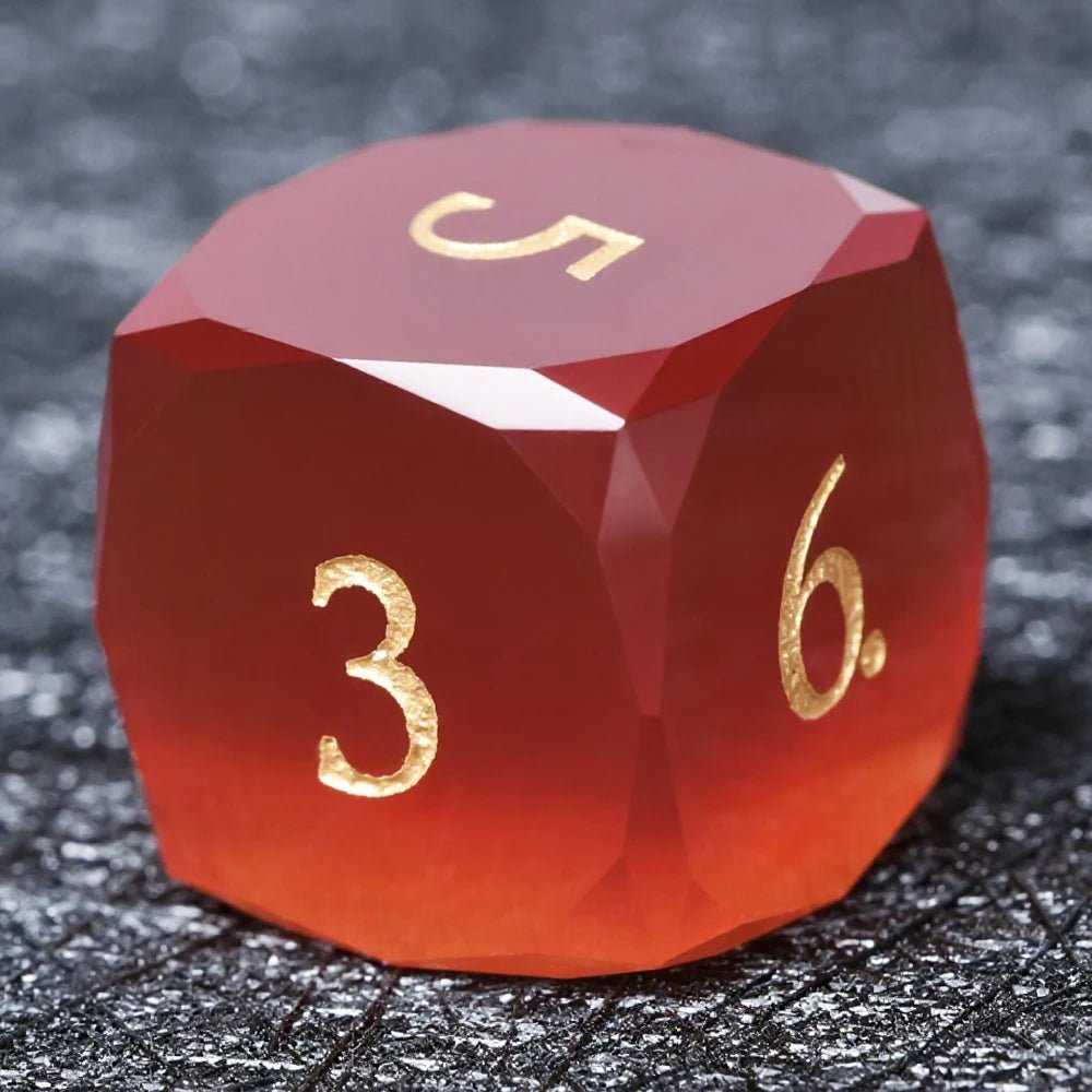 DND Dice - Crimson Glass Gem Polyhedron RPG Dice Set - Bear Dice