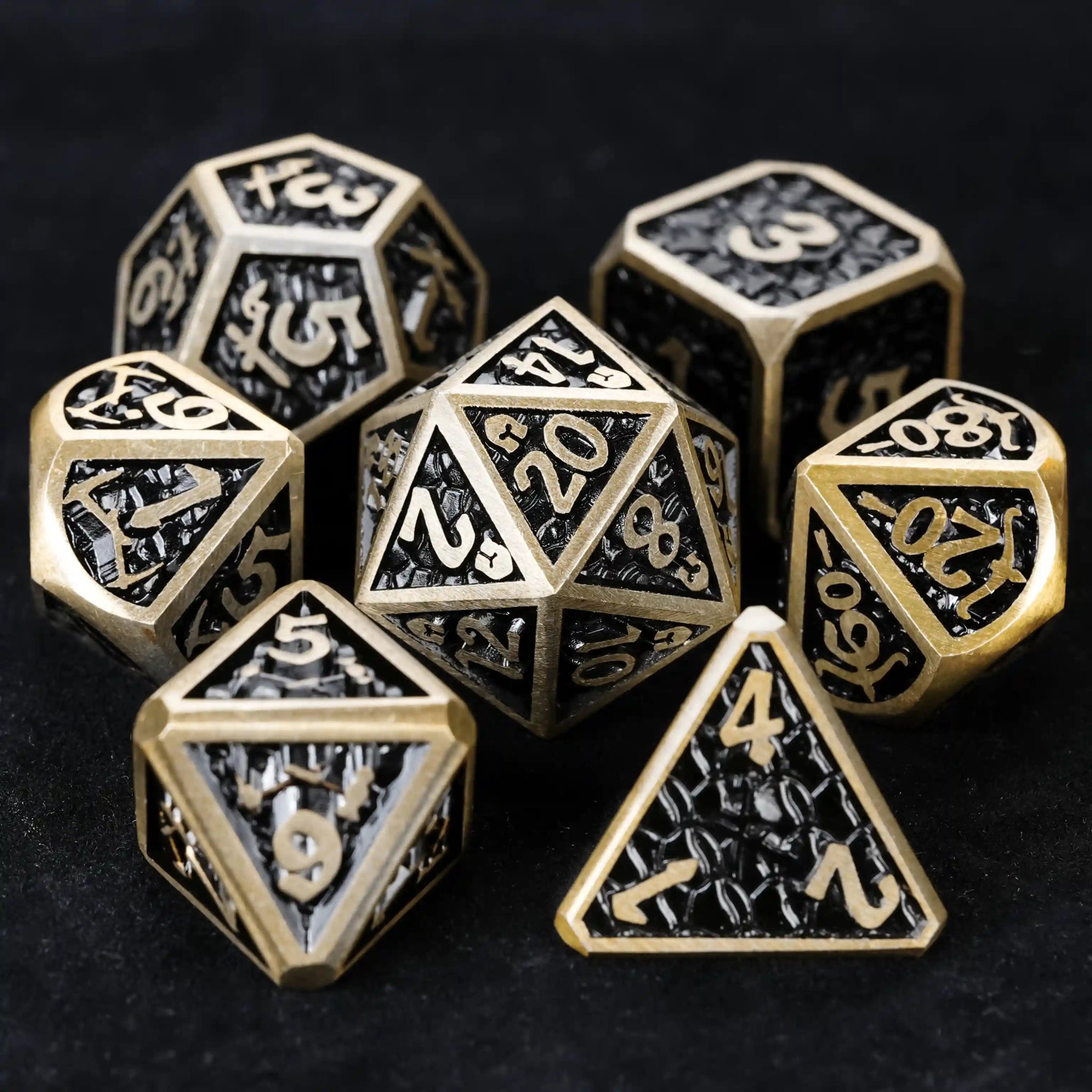 DND Dice – Dragon Scale Series Metal Dice Set - Bear Dice