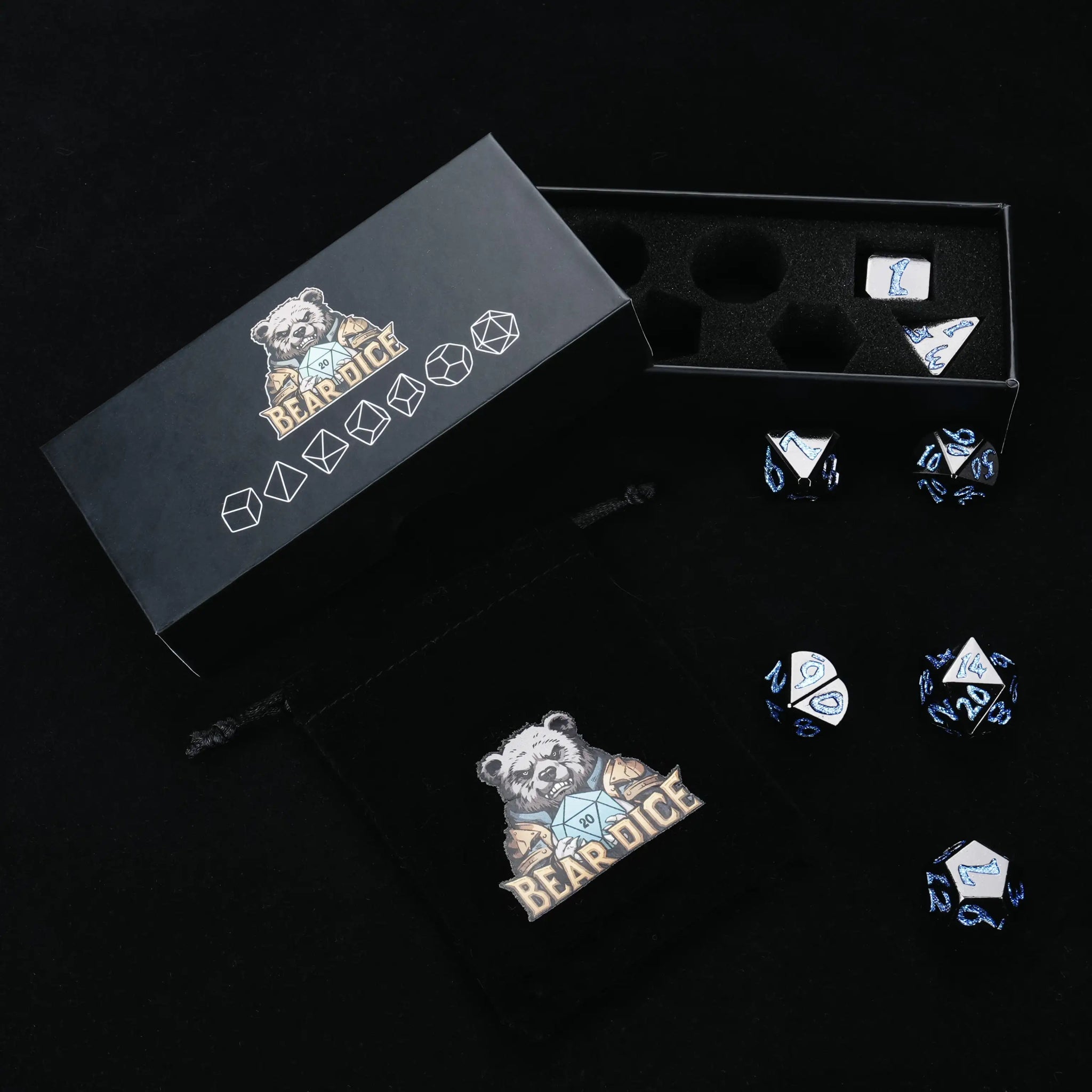 DND Dice – Iron Sentinel Series Metal Dice Set - Bear Dice