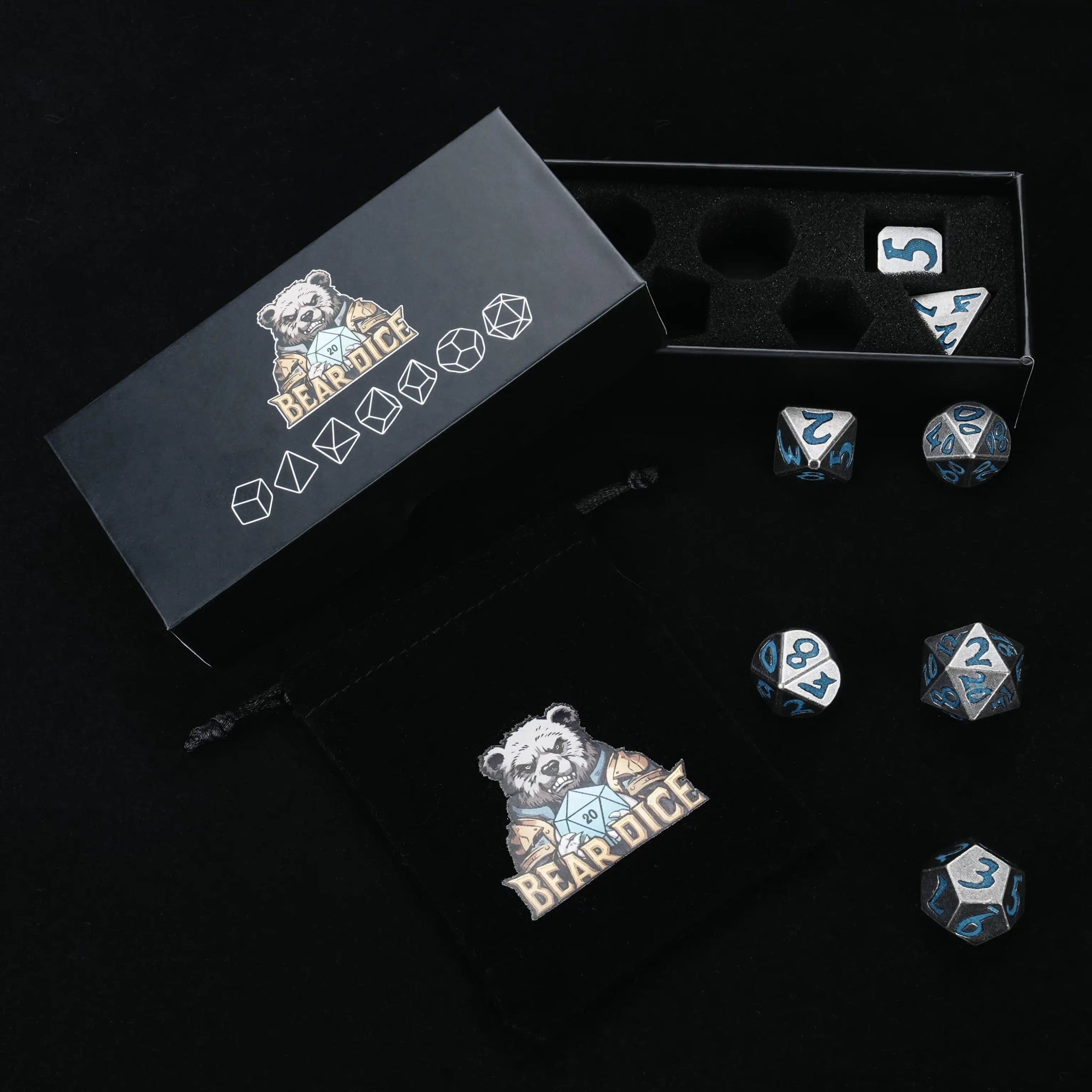 DND Dice – Iron Sentinel Series Metal Dice Set - Bear Dice