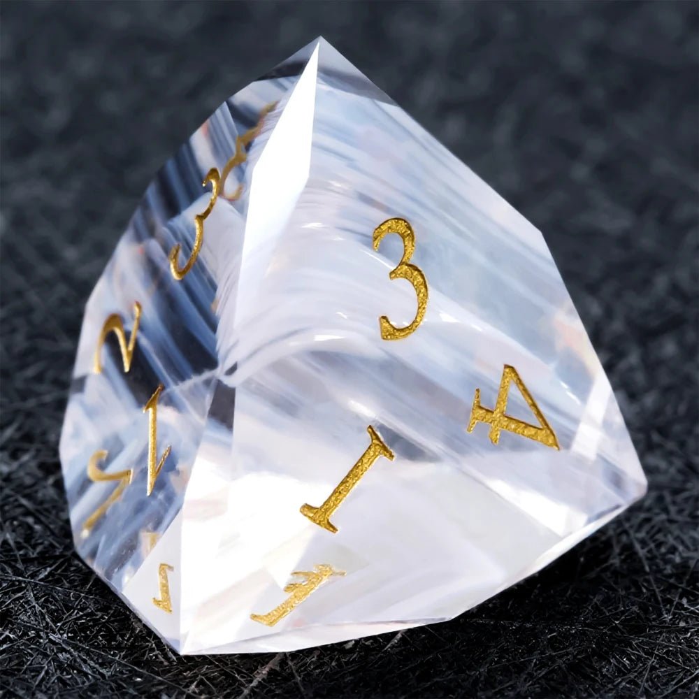 DND Dice - Light Pink Glass Gem Dice Set - Bear Dice