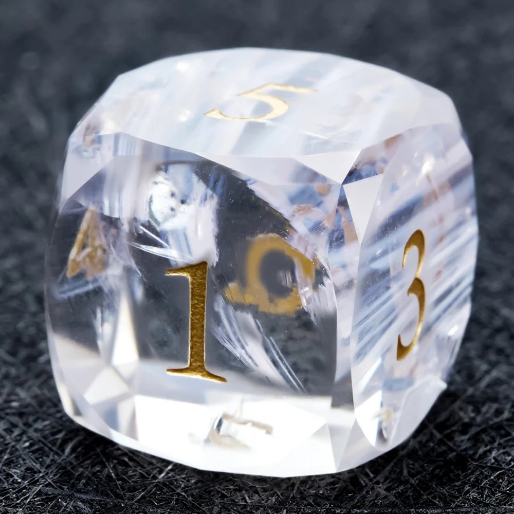 DND Dice - Light Pink Glass Gem Dice Set - Bear Dice