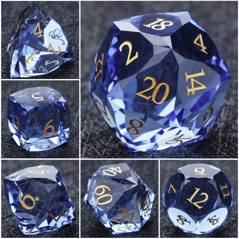 DND Dice - Sapphire Multi - Sided Dice Set - Bear Dice