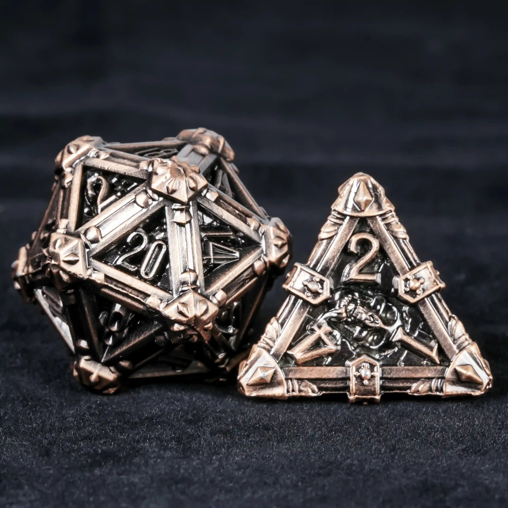 DND Dice - Skull Series Metal Dice Set - Bear Dice