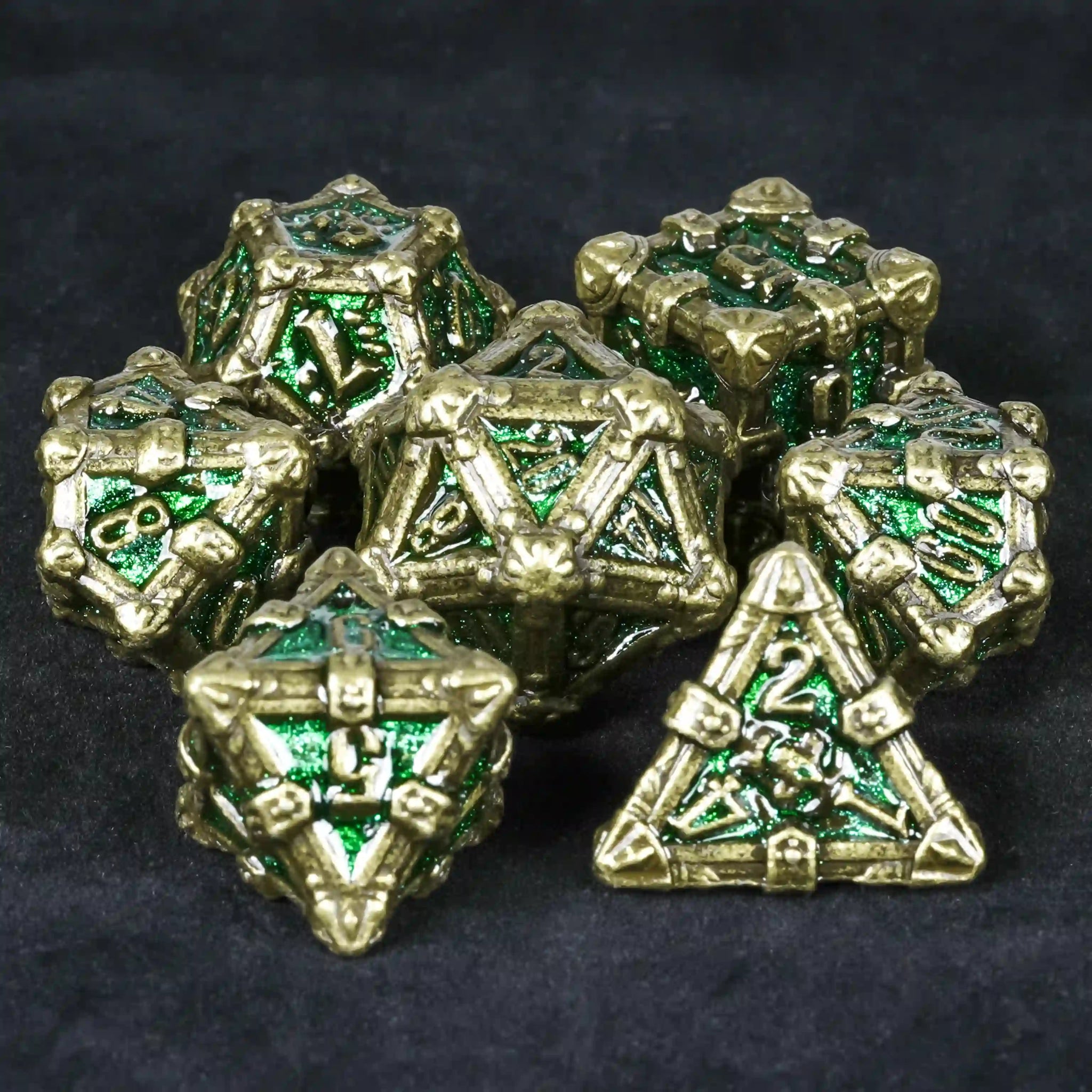 DND Dice - Skull Series Metal Dice Set - Bear Dice