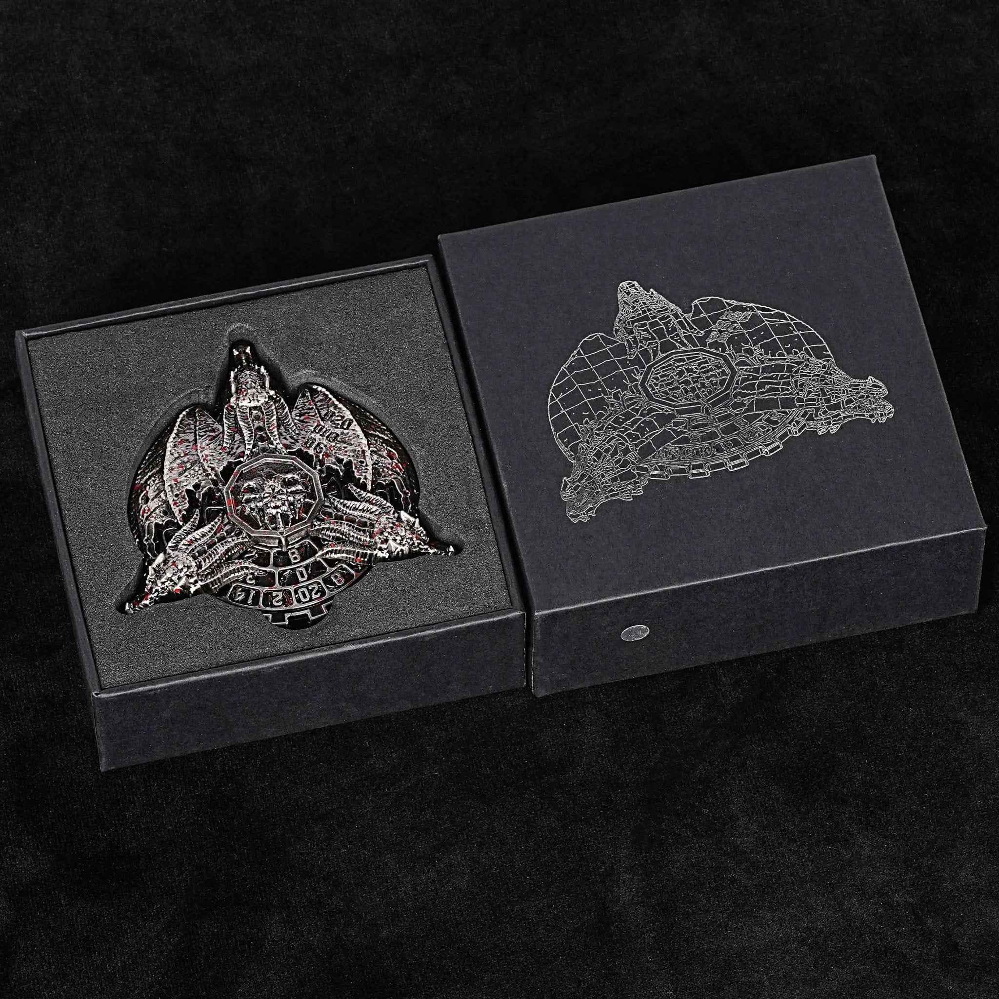 Dragon Wing Blood Badge - Cool Fidget Spinner Metal DND Dice Set - Bear Dice