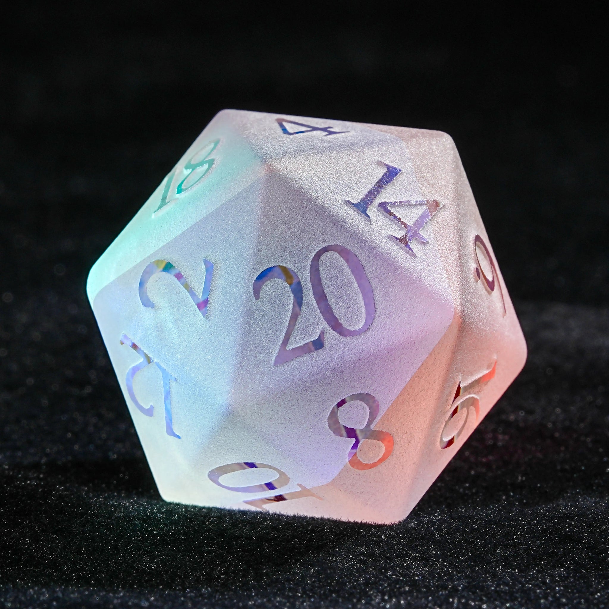 Fantasy Prism Gemstone Dice, D&D Multi - Sided Stained Glass Dice Set - Bear Dice