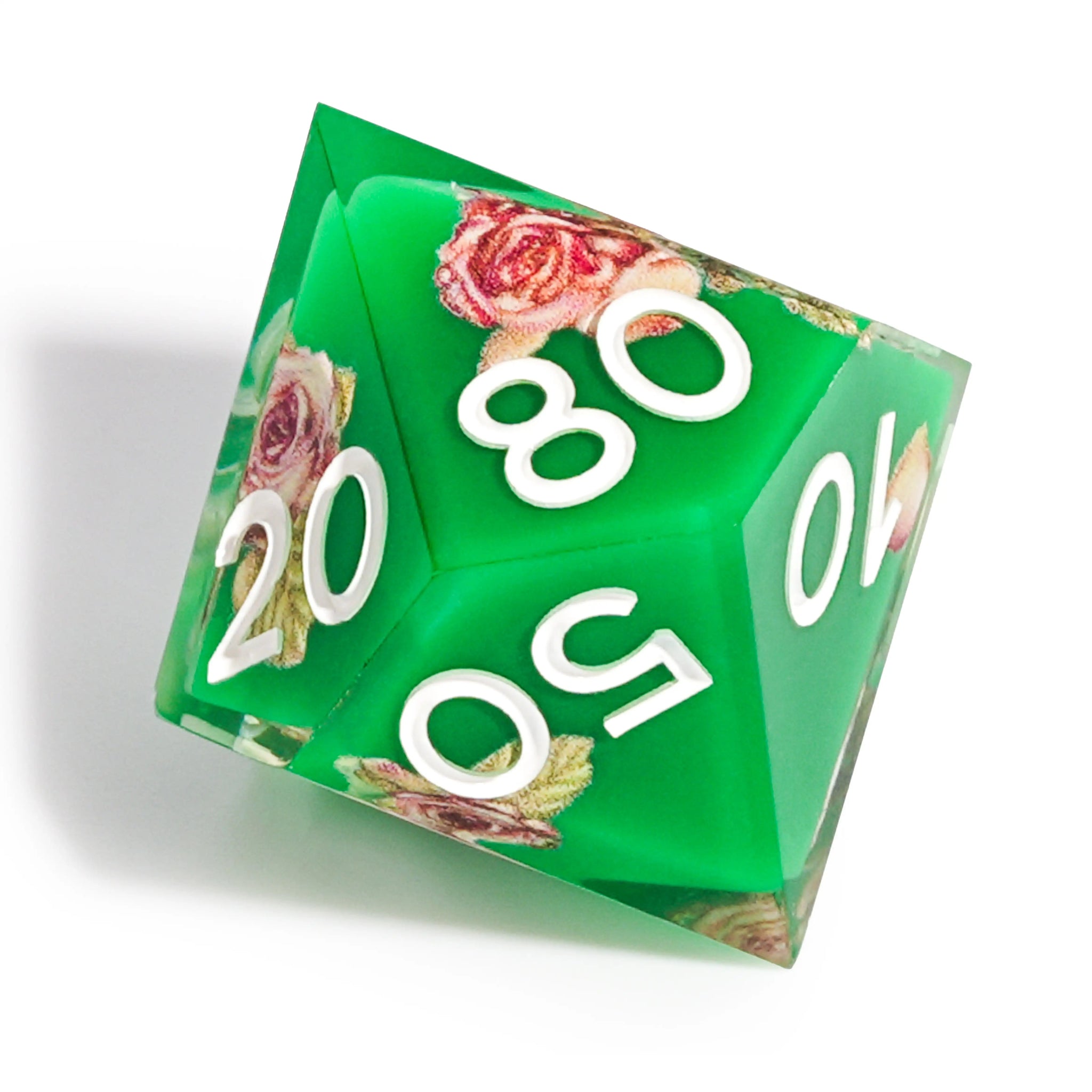 Forest Magic - Rose Resin DND Dice Set - Bear Dice