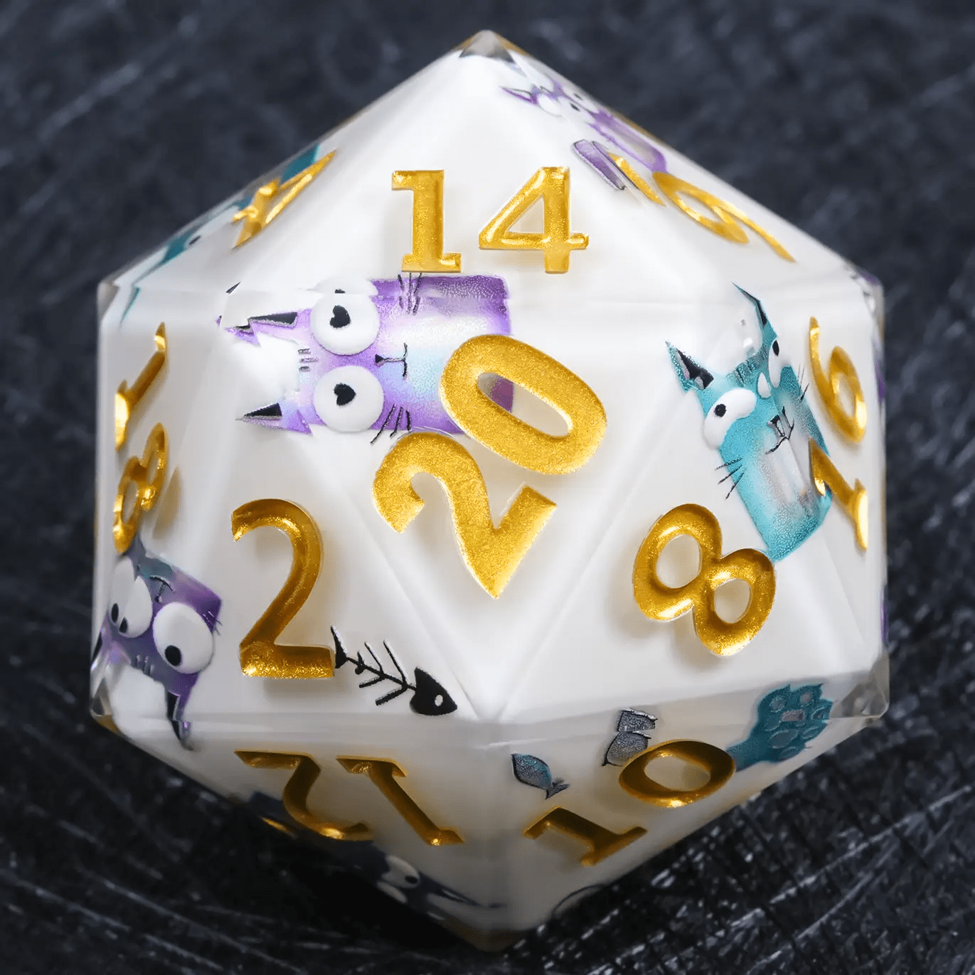 Giant D20 Dice - Monster Theme - Resin 35mm DND Roleplaying Dice - Bear Dice