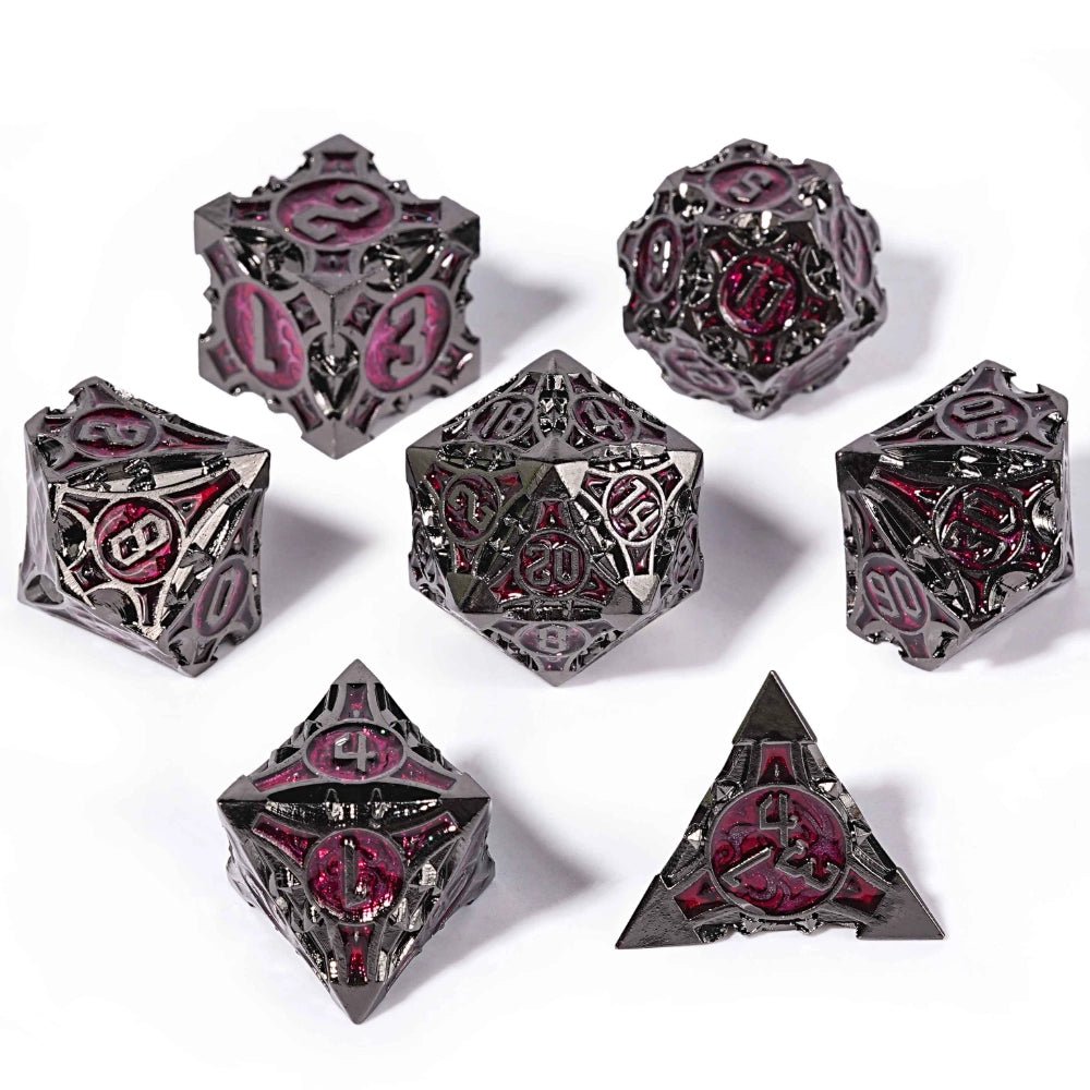 Gothic sharp edge metal DND dice set - Bear Dice