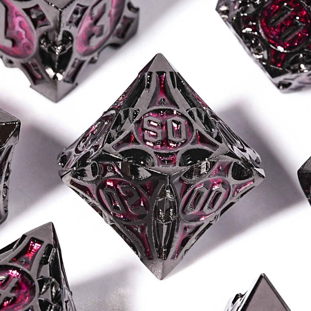 Gothic sharp edge metal DND dice set - Bear Dice