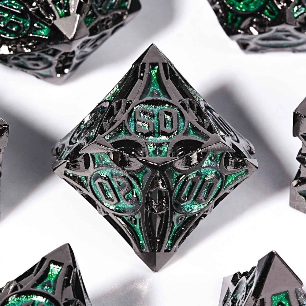 Gothic sharp edge metal DND dice set - Bear Dice