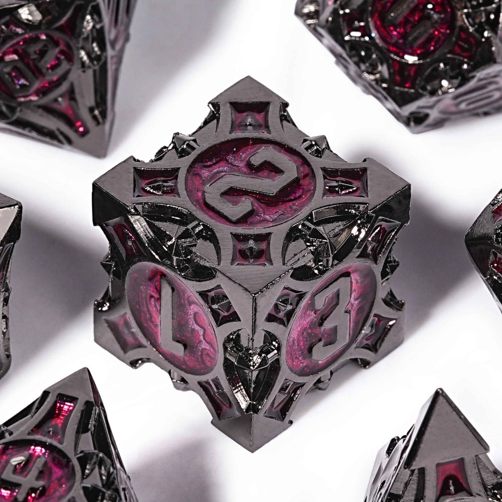 Gothic sharp edge metal DND dice set - Bear Dice