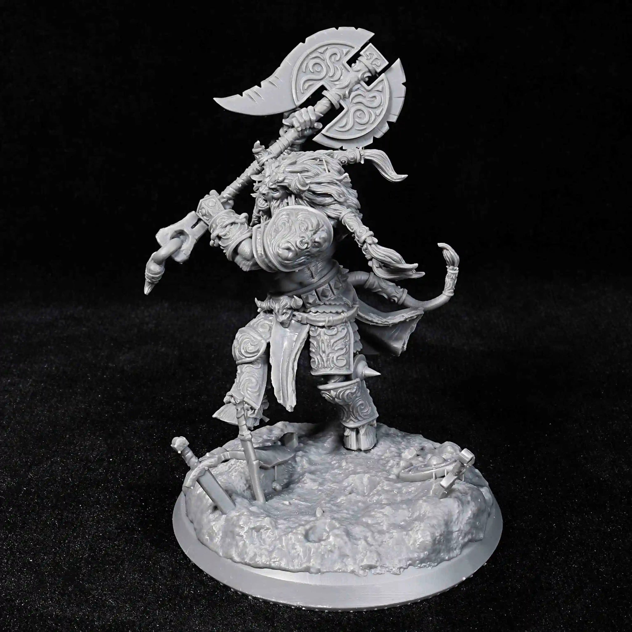 Heavy Minotaur Warrior DND Character Miniature Model - Bear Dice
