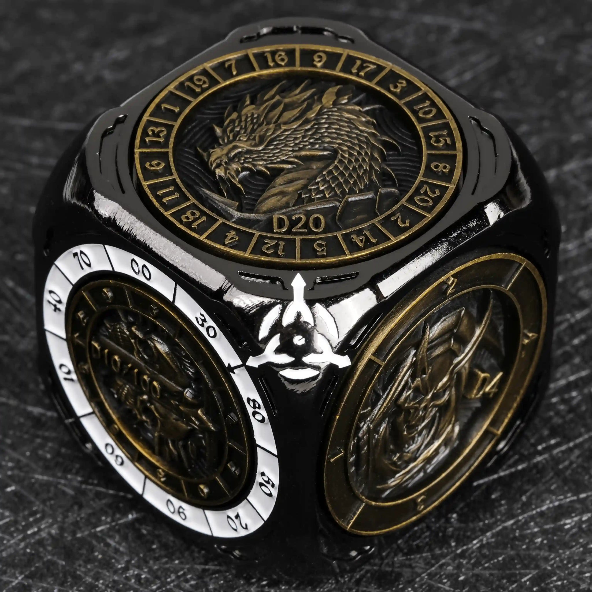 Kickstarter Dice - 7 - in - 1 Unique Metal D6 Spinning Dice 2.0 - Bear Dice