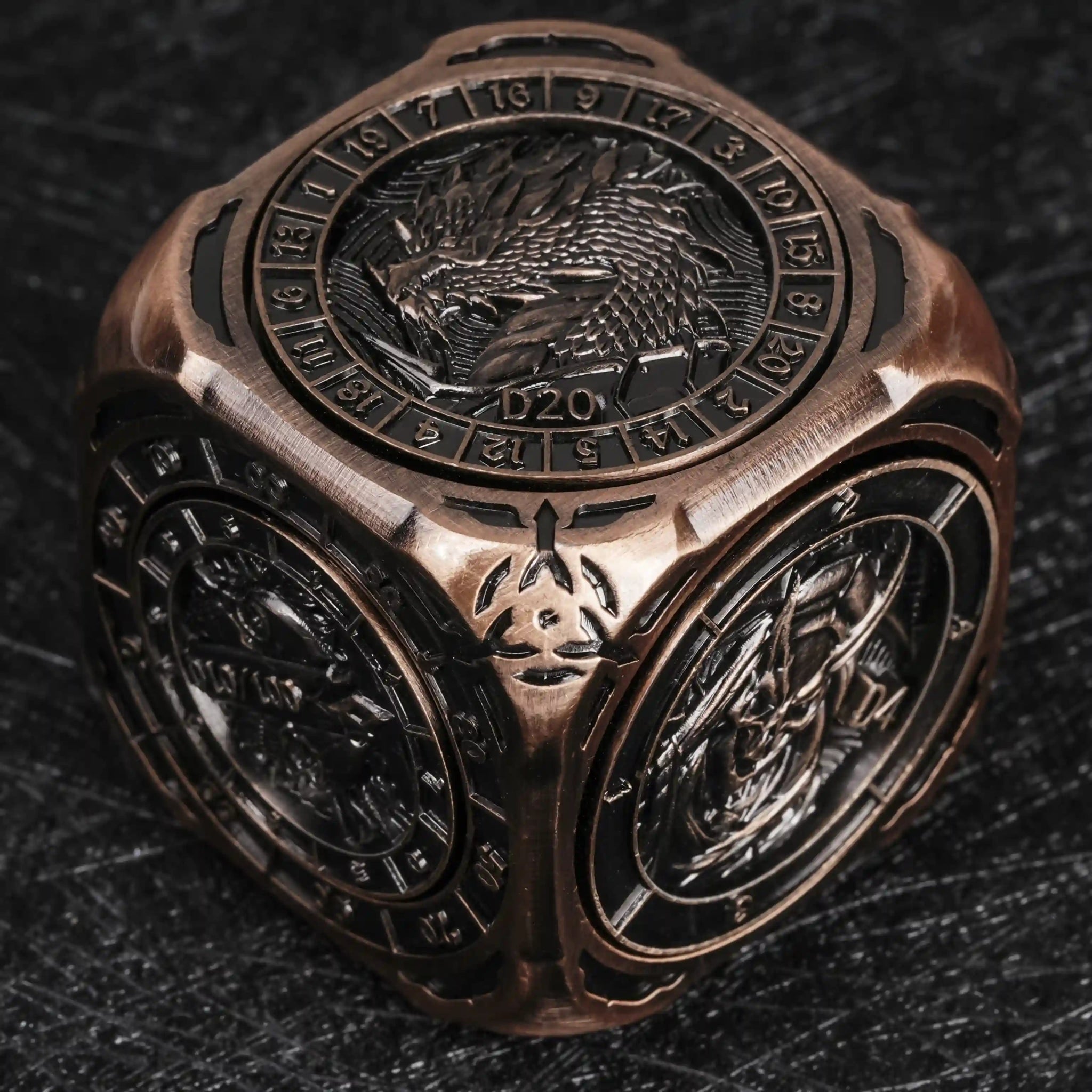 Kickstarter Dice - 7 - in - 1 Unique Metal D6 Spinning Dice 2.0 - Bear Dice