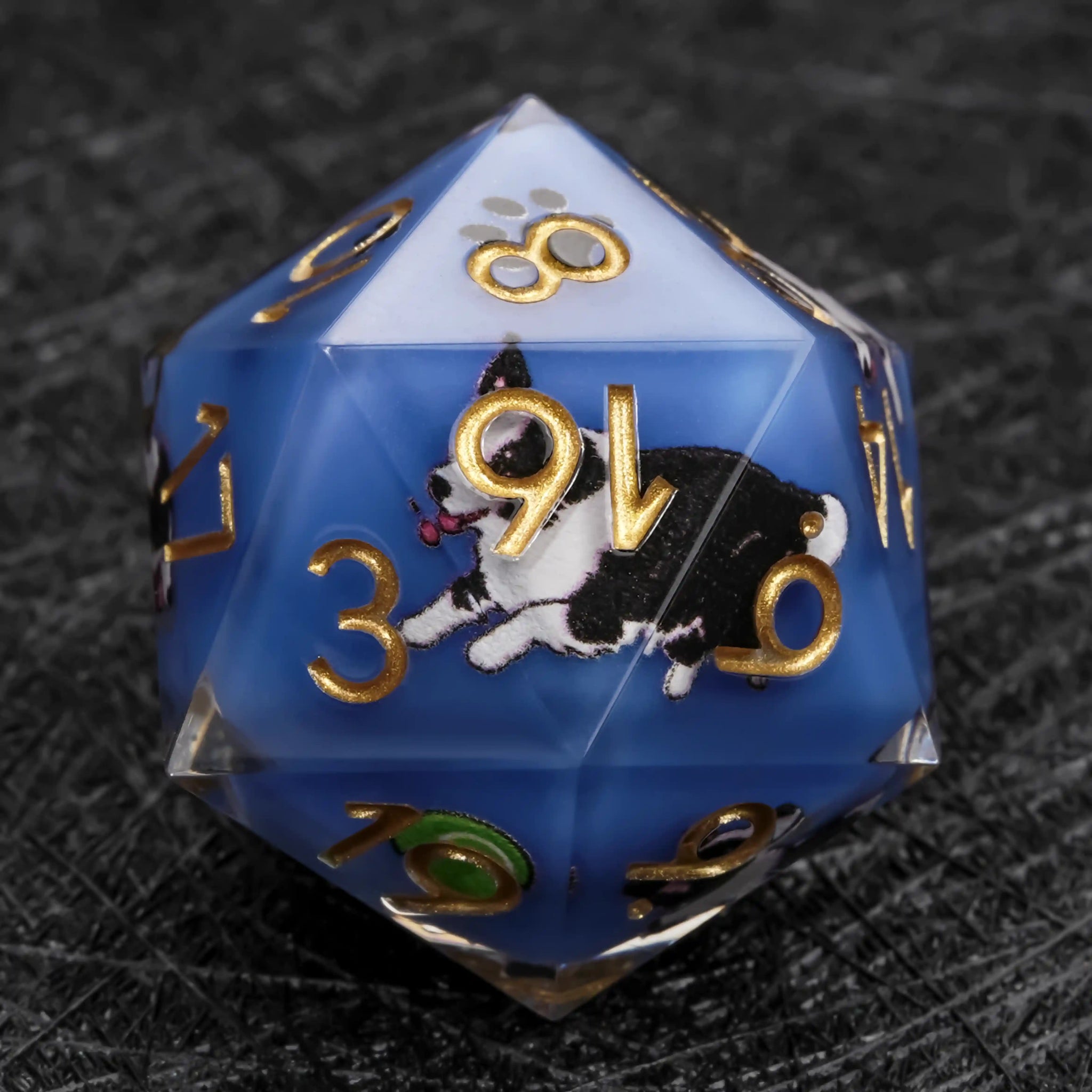 Kickstarter Dice – Border Collie Resin DND Dice Set - Bear Dice