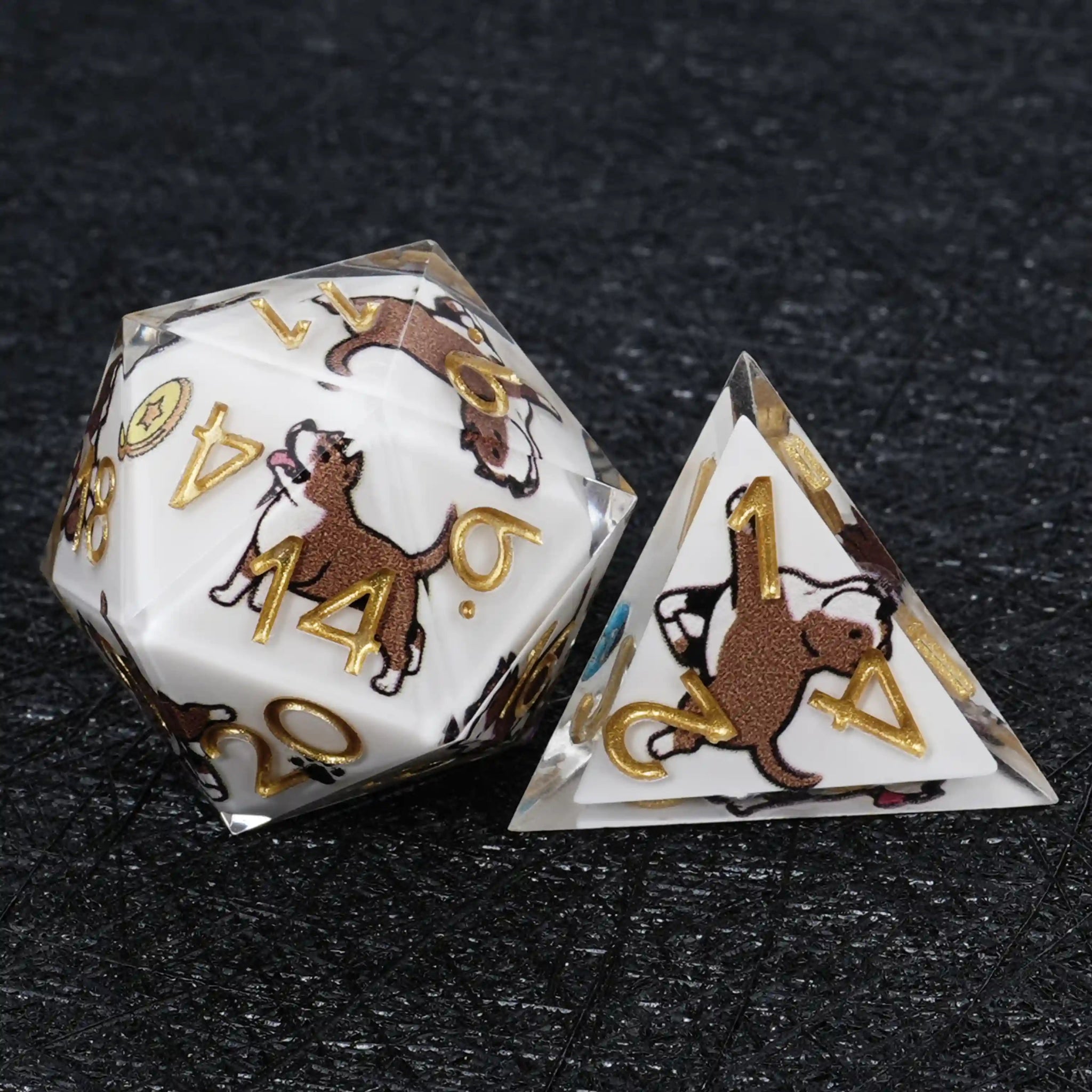 Kickstarter Dice – Canine Legends American Pitbull Resin DND Dice Set Guardian Roleplaying Dice - Bear Dice
