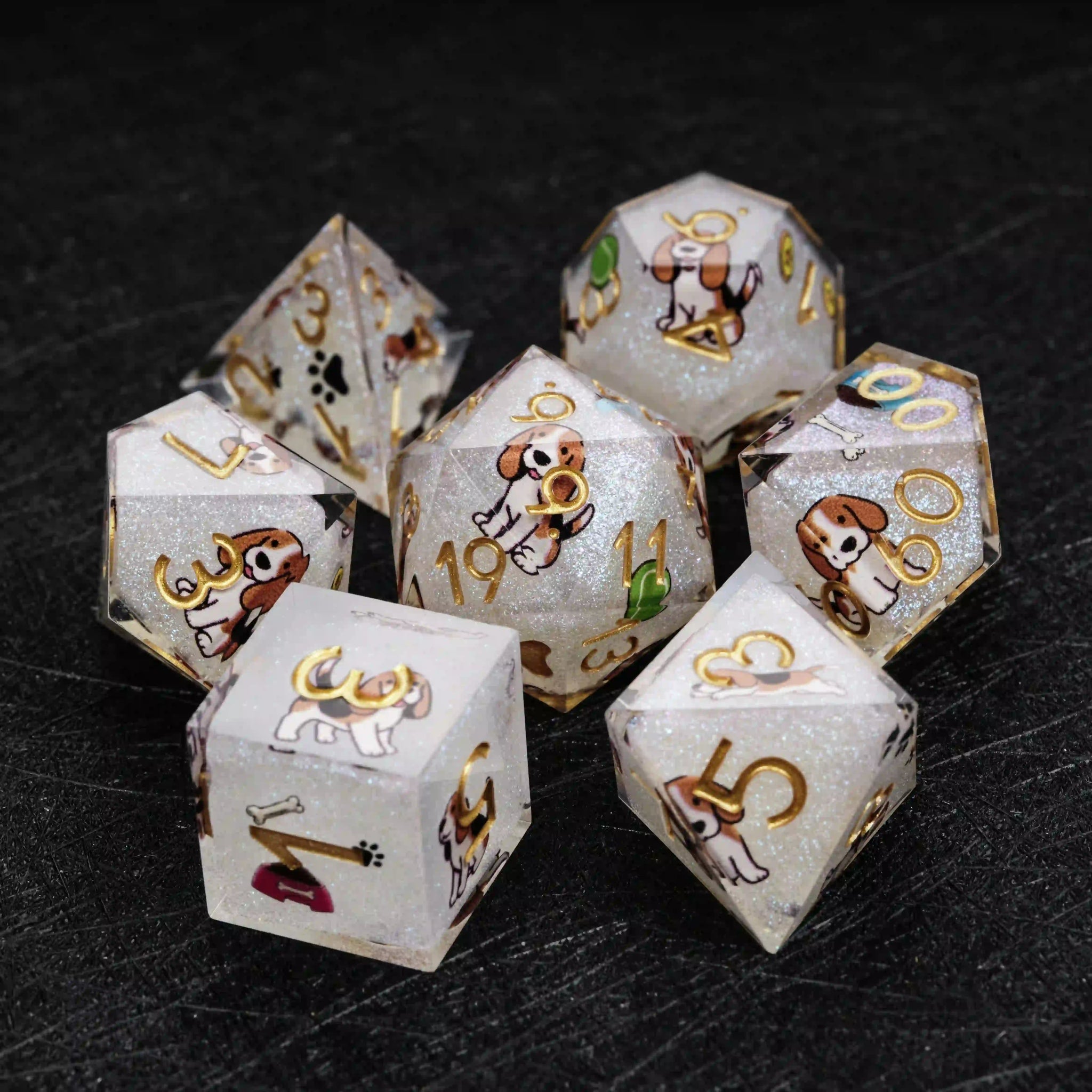 Kickstarter Dice – Canine Legends Beagle Resin DND Dice Set | Curious Guardian Dice for RPG Collectors - Bear Dice