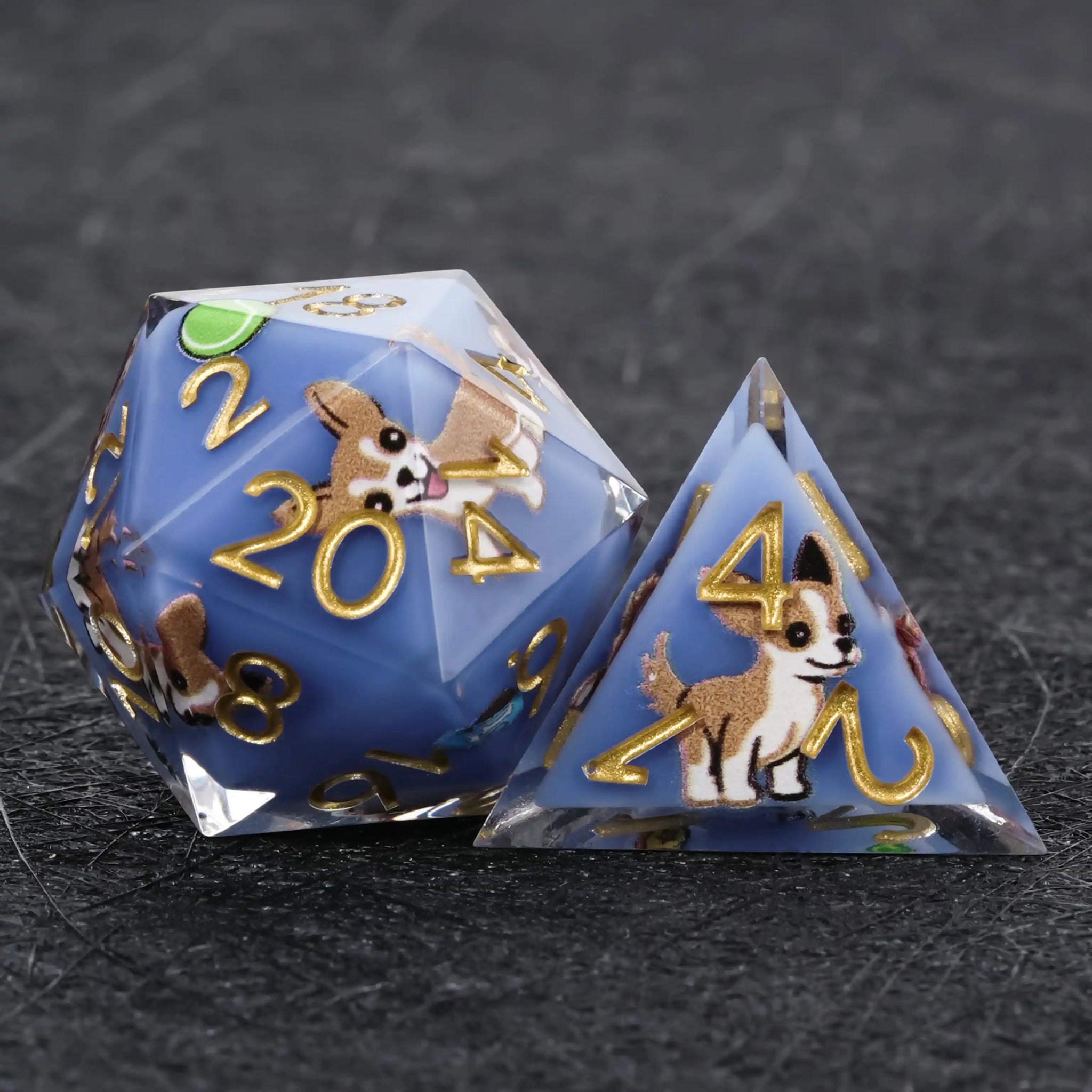 Kickstarter Dice – Canine Legends Chihuahua Resin DND Dice Set - Bear Dice