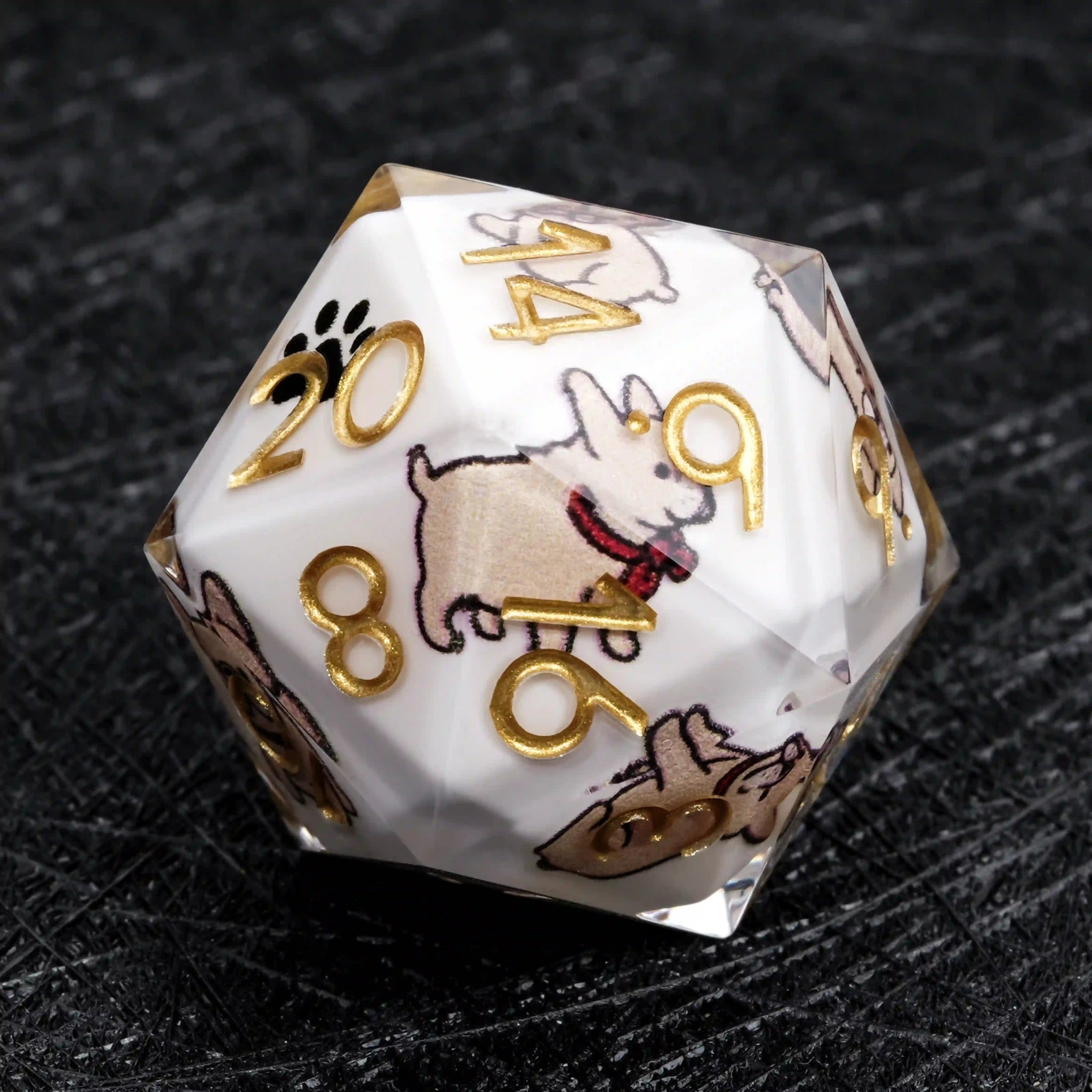 Kickstarter Dice – Canine Legends French Bulldog Resin DND Dice Set | Cute Guardian Dice for RPG Adventures - Bear Dice