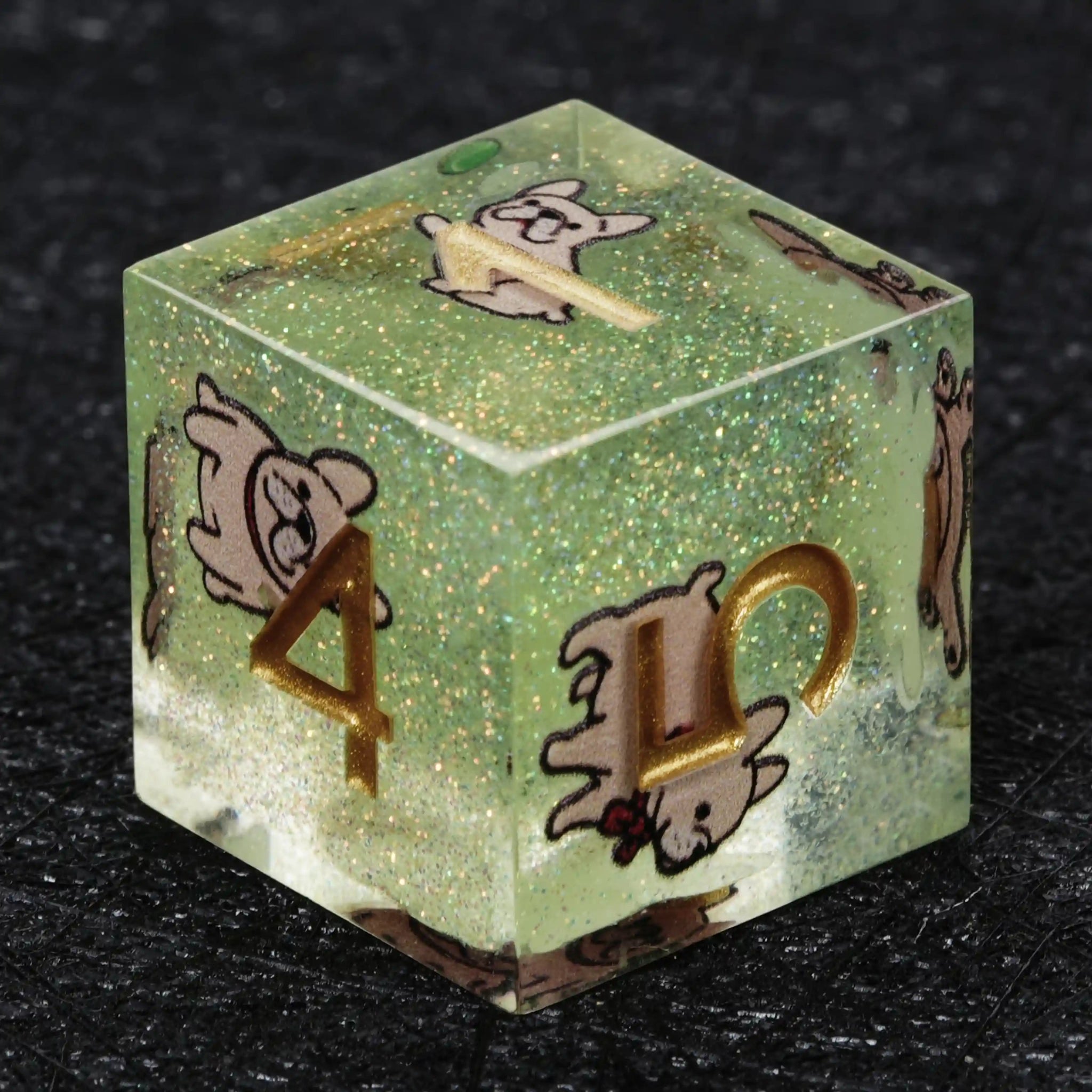 Kickstarter Dice – Canine Legends French Bulldog Resin DND Dice Set | Cute Guardian Dice for RPG Adventures - Bear Dice