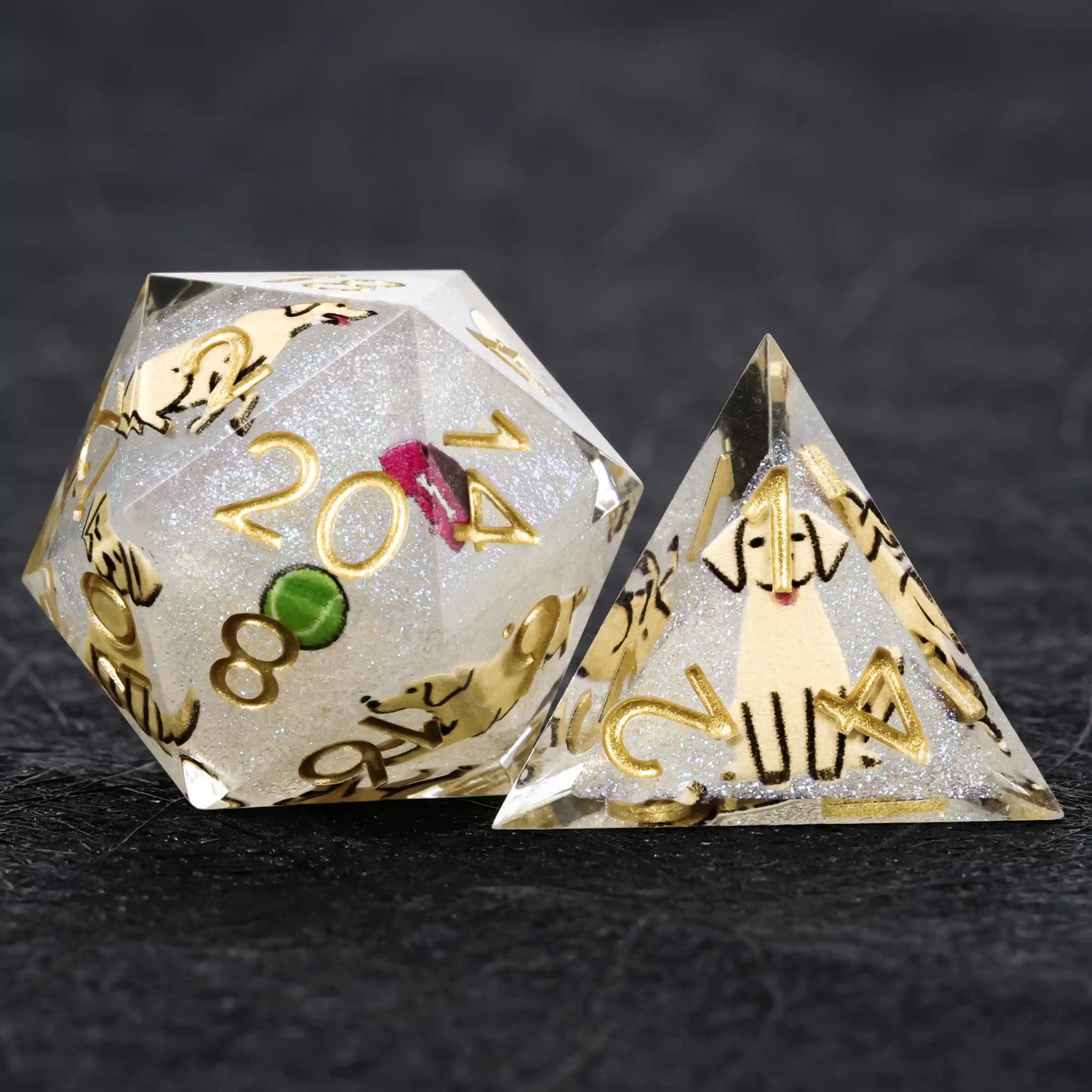 Kickstarter Dice – Canine Legends Labrador Resin DND Dice Set | Faithful Guardian Dice for RPG Players - Bear Dice