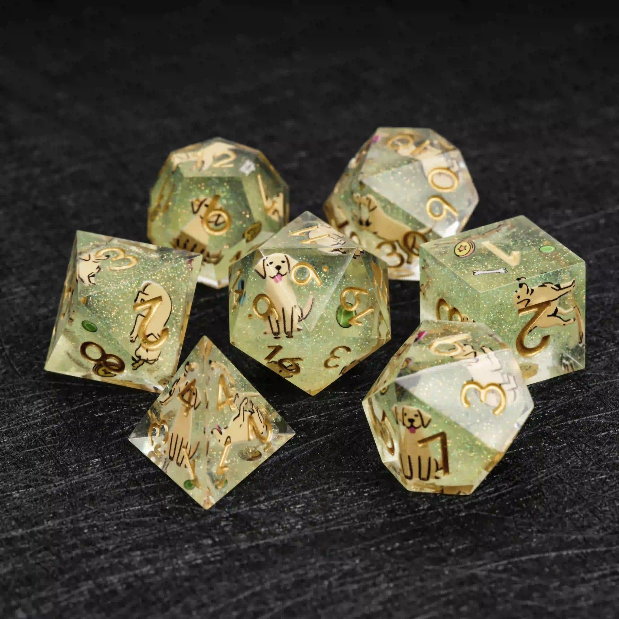 Kickstarter Dice – Canine Legends Labrador Resin DND Dice Set | Faithful Guardian Dice for RPG Players - Bear Dice