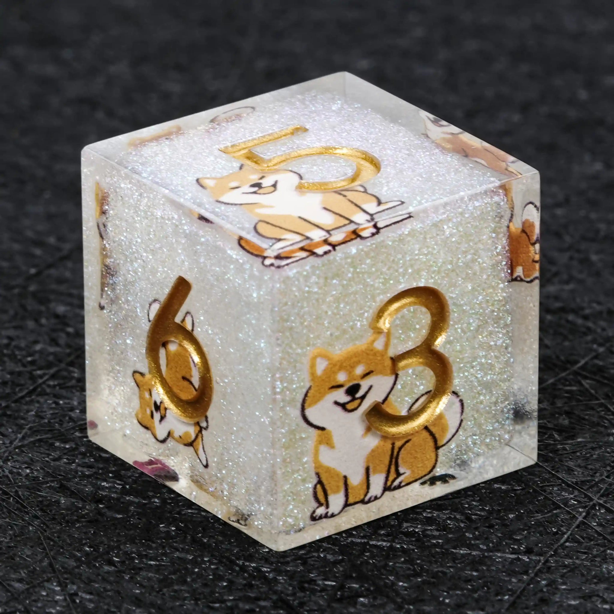 Kickstarter Dice – Canine Legends Shiba Inu Resin DND Dice Set | Lucky Guardian RPG Dice for Dog Lovers - Bear Dice