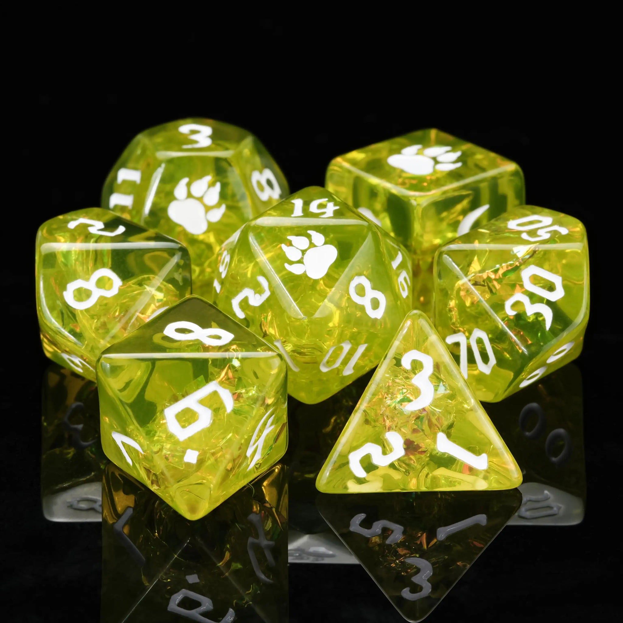 Kickstarter Dice – Green Druid Resin Dice Set - Bear Dice