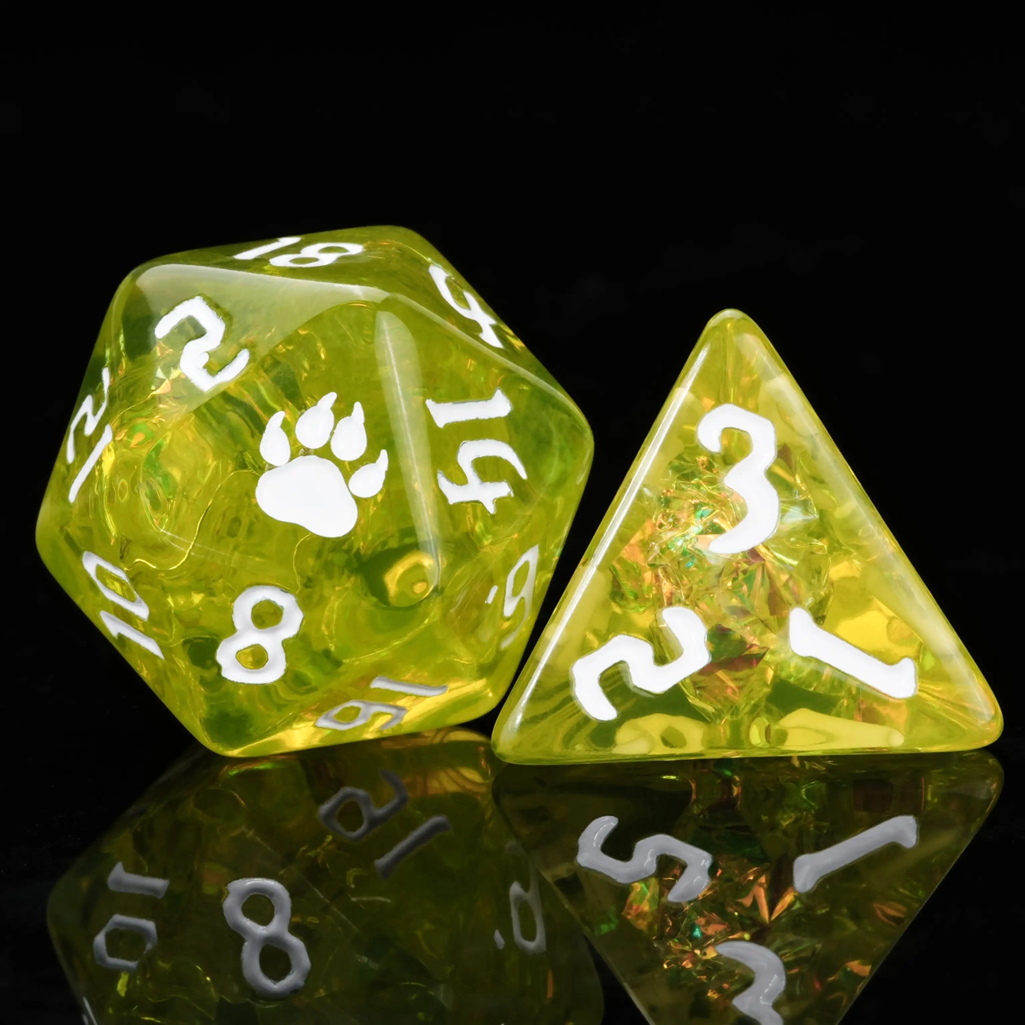 Kickstarter Dice – Green Druid Resin Dice Set - Bear Dice