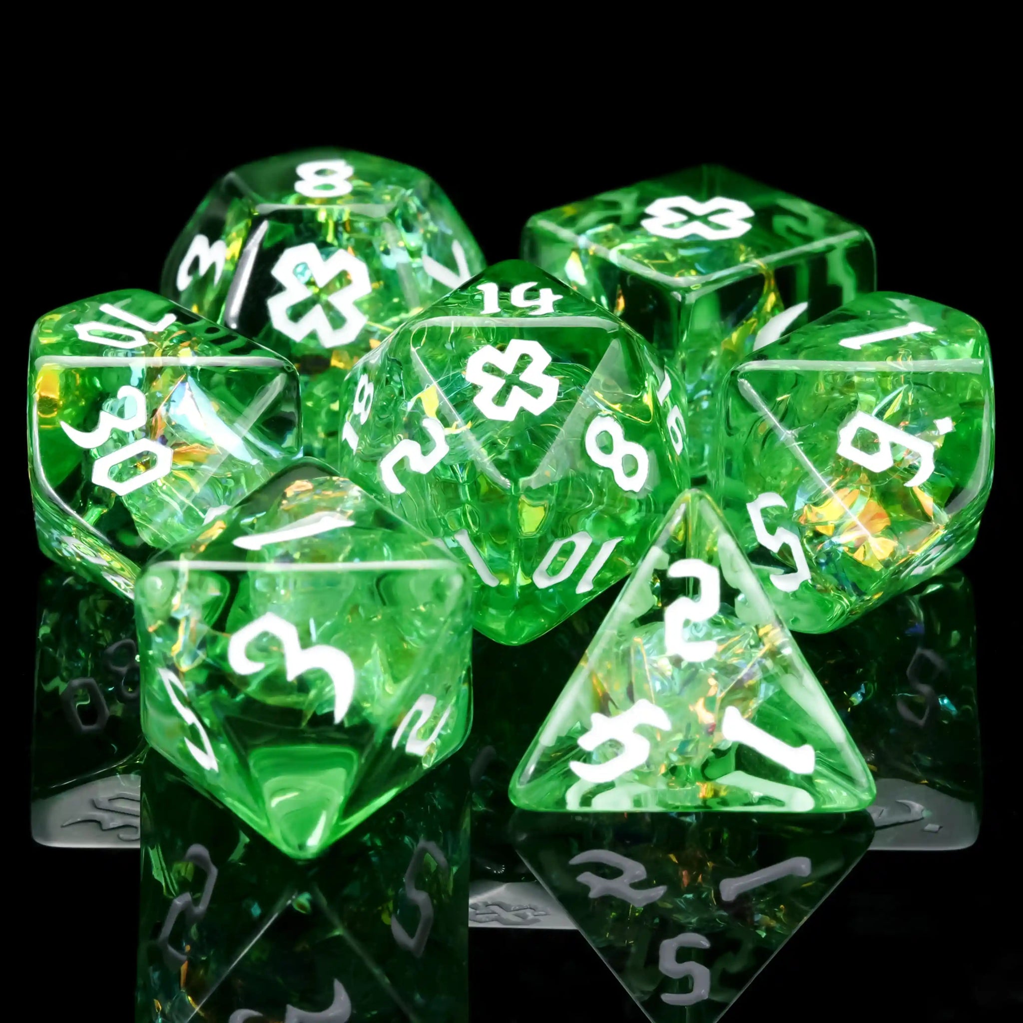 Kickstarter Dice – Priest Resin Dice Set + White Text - Bear Dice