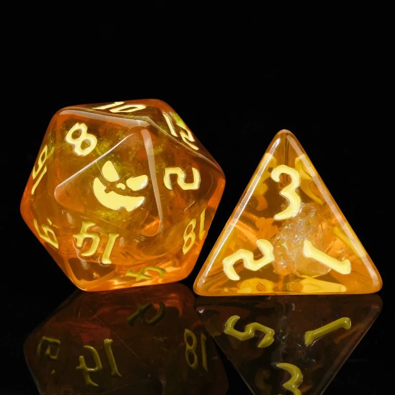 Kickstarter Dice — Pumpkin Jack Resin Dice Set - Bear Dice