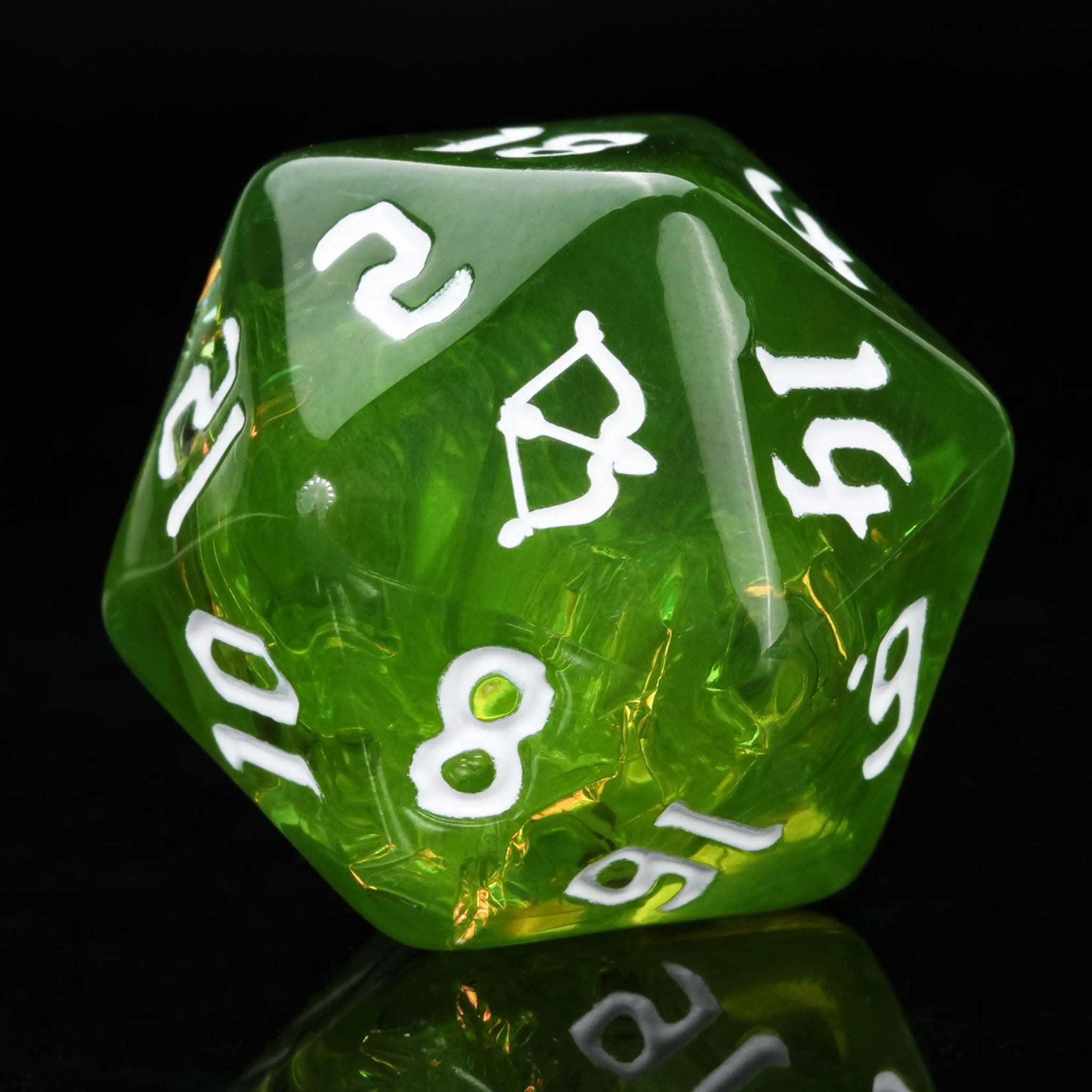 Ranger Resin D&D Dice White Font Shimmer | BearDice