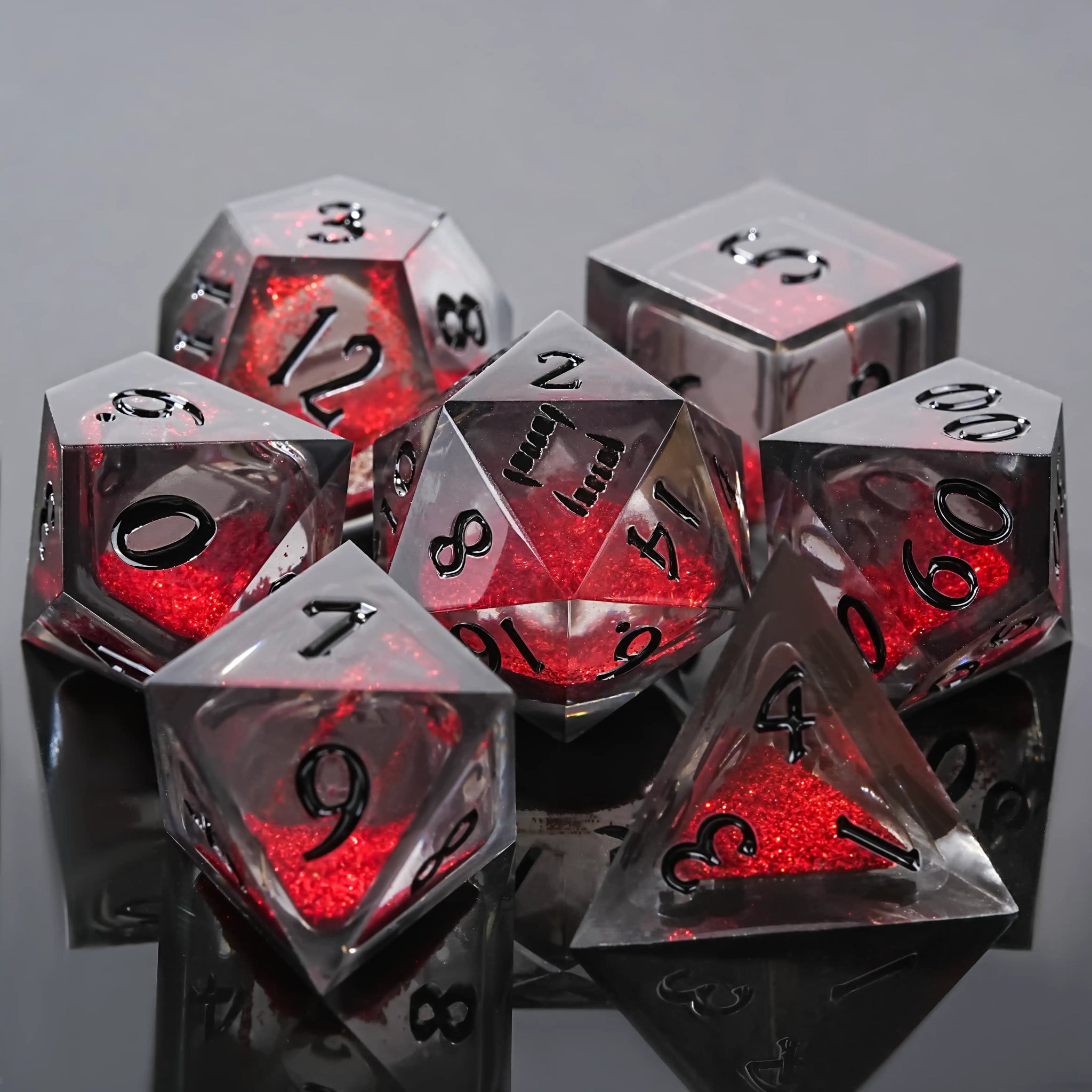 Kickstarter Dice - Vampire Liquid Core Resin Dice Set - Bear Dice
