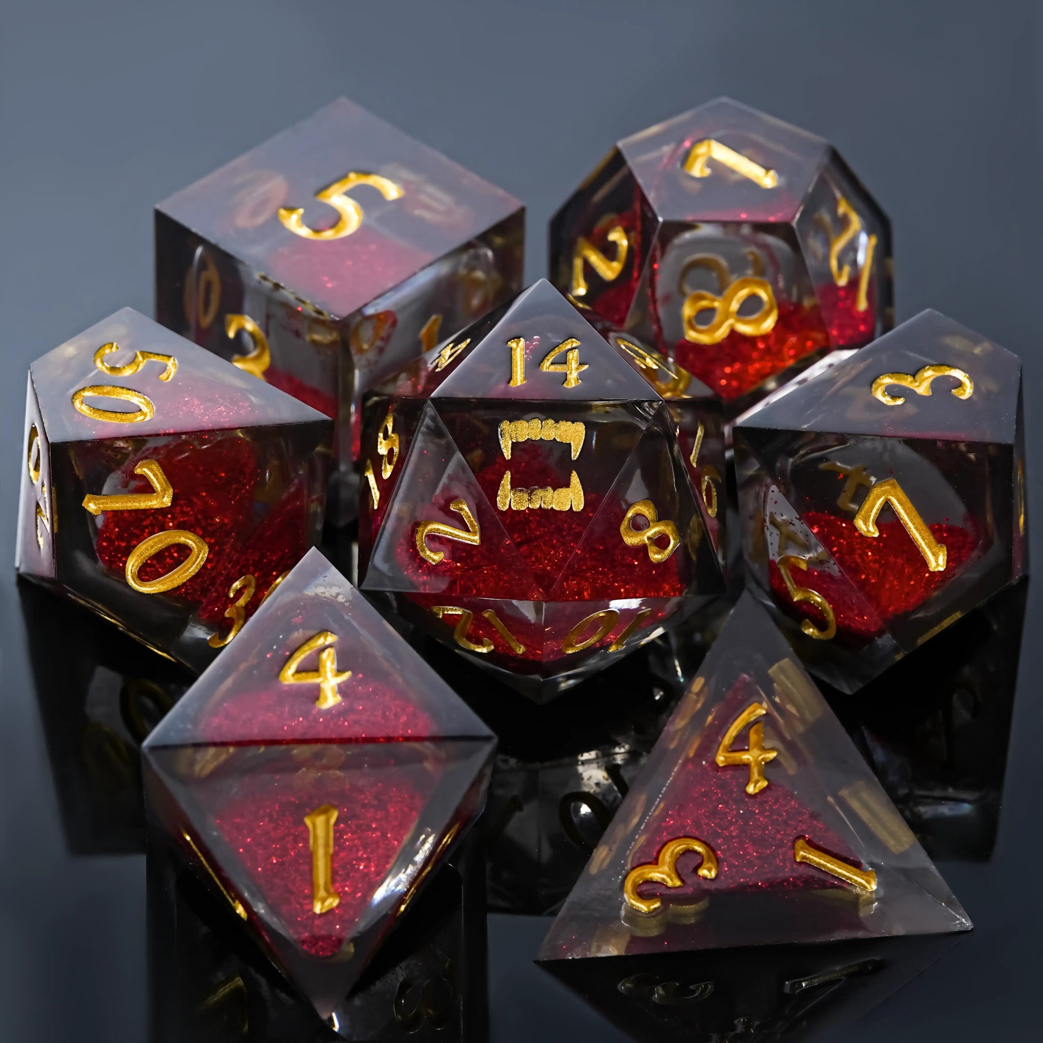 Kickstarter Dice - Vampire Liquid Core Resin Dice Set - Bear Dice